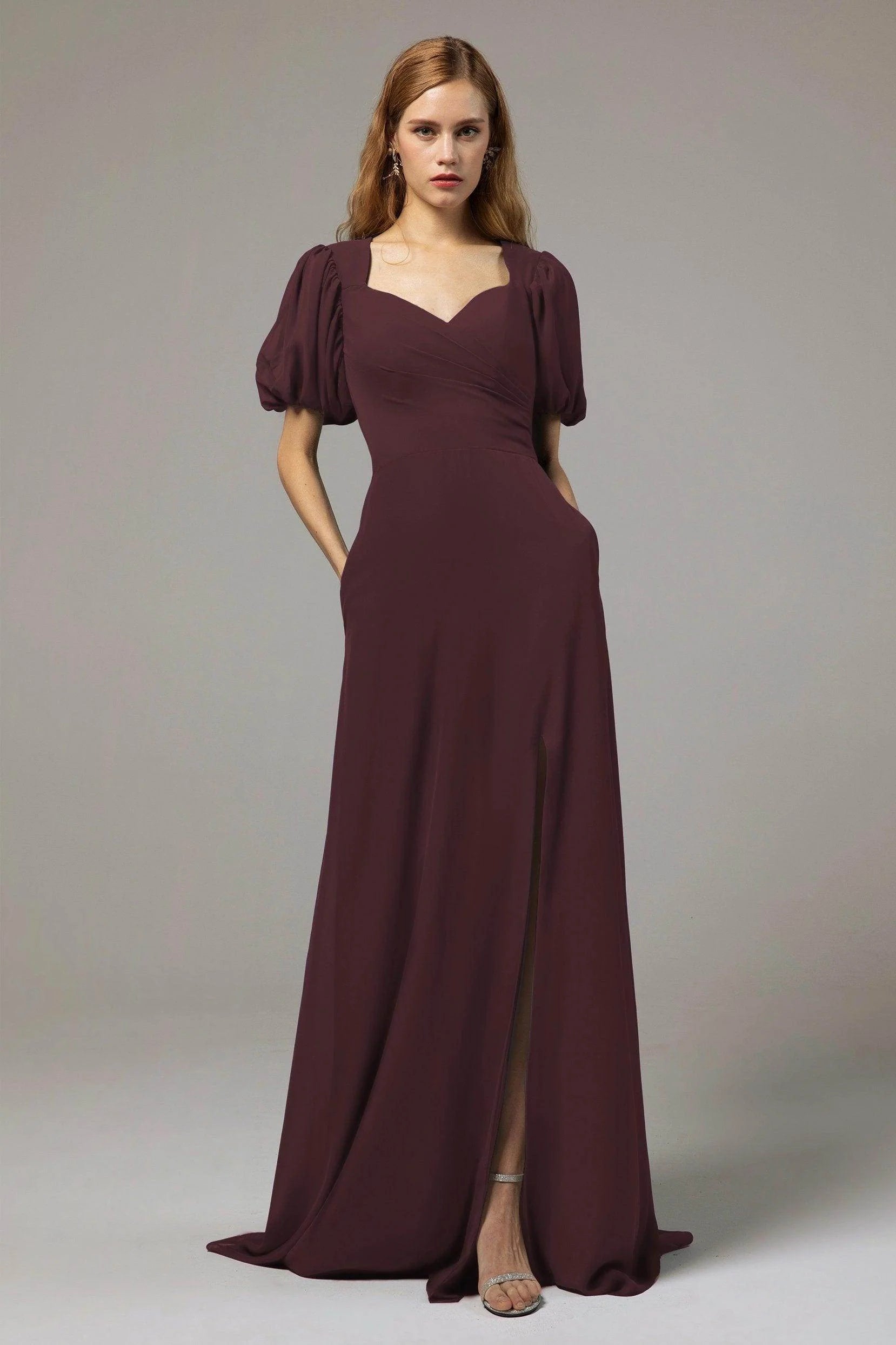 A-Line Floor Length Chiffon Bridesmaid Dress Formal Dresses CB0415