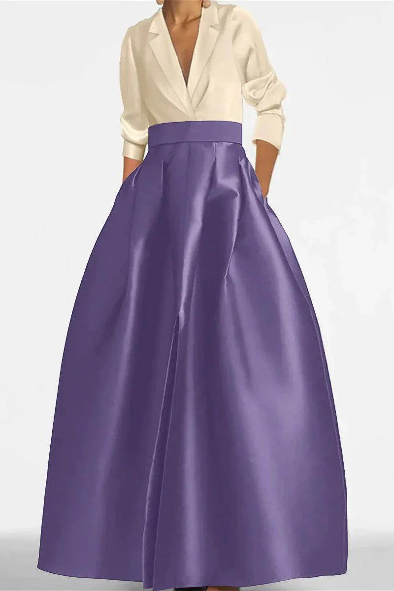 A Line Jewel Neck V-Neck Long Sleeves Mother Dresses CM0342