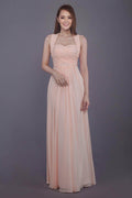 Sheath-Column Floor Length Chiffon Bridesmaid Dress PR3585