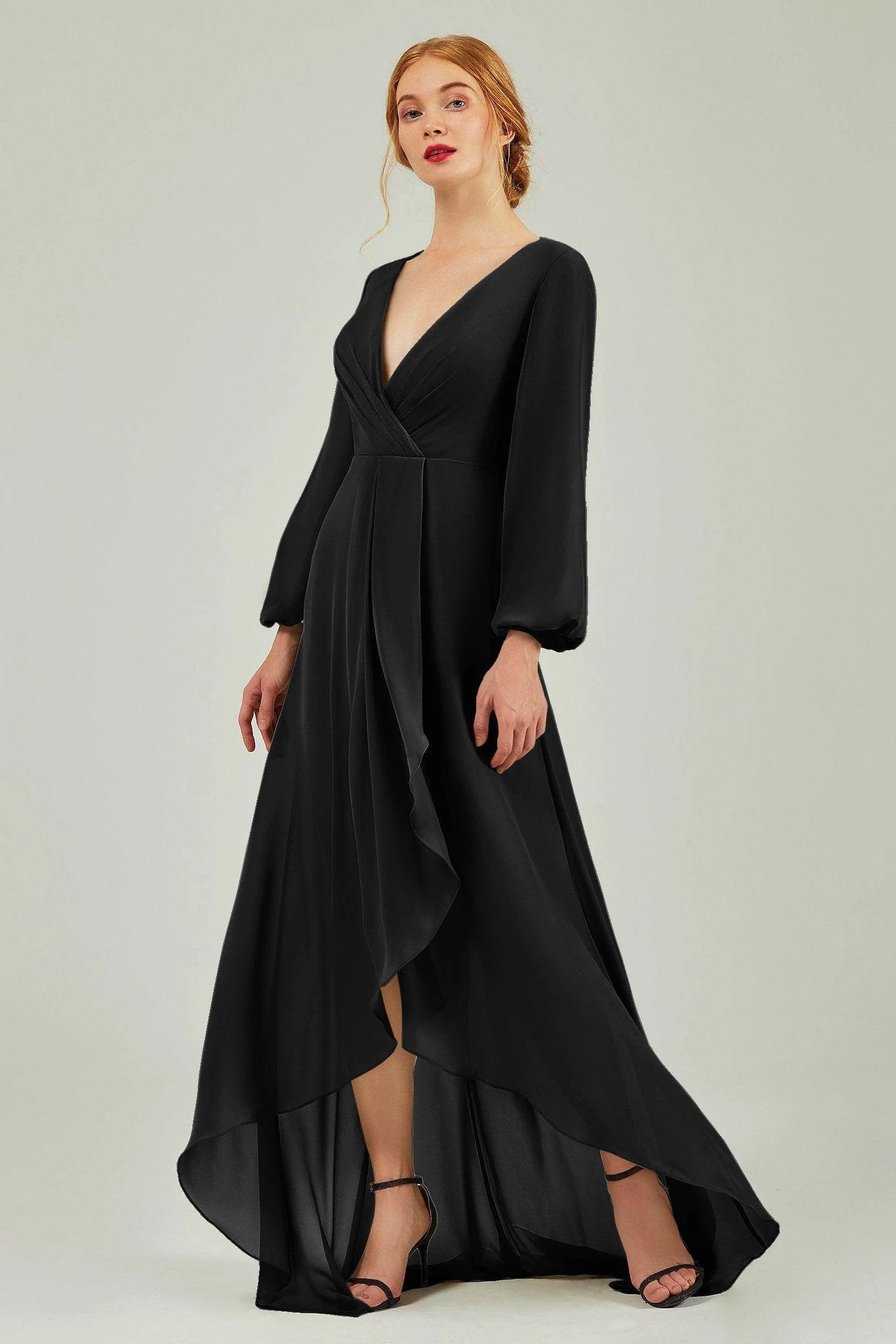 Asymmetrical Sweep-Brush Chiffon Bridesmaid Dress Formal Dresses CB0239