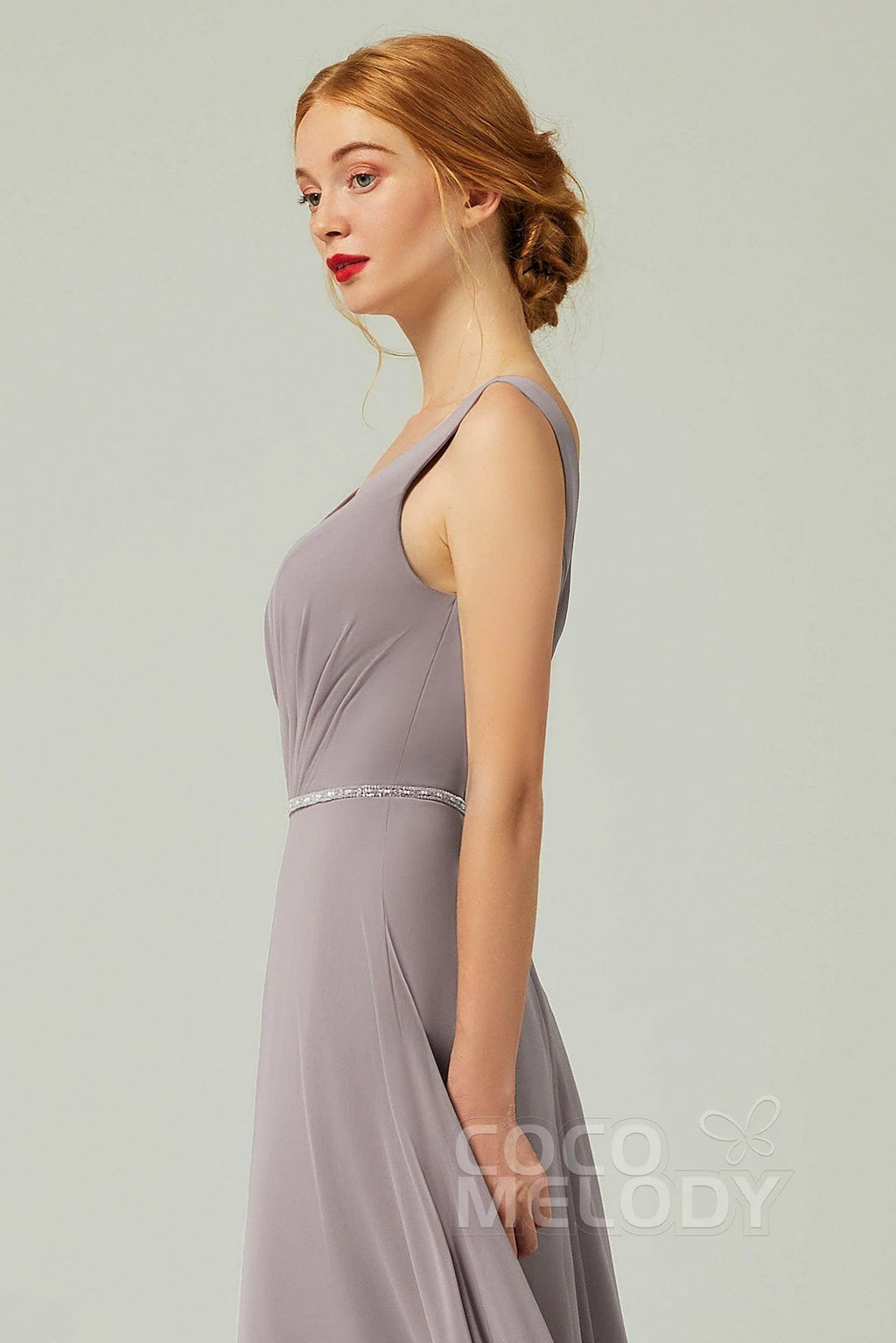 A-Line Floor Length Chiffon Bridesmaid Dress CB0332