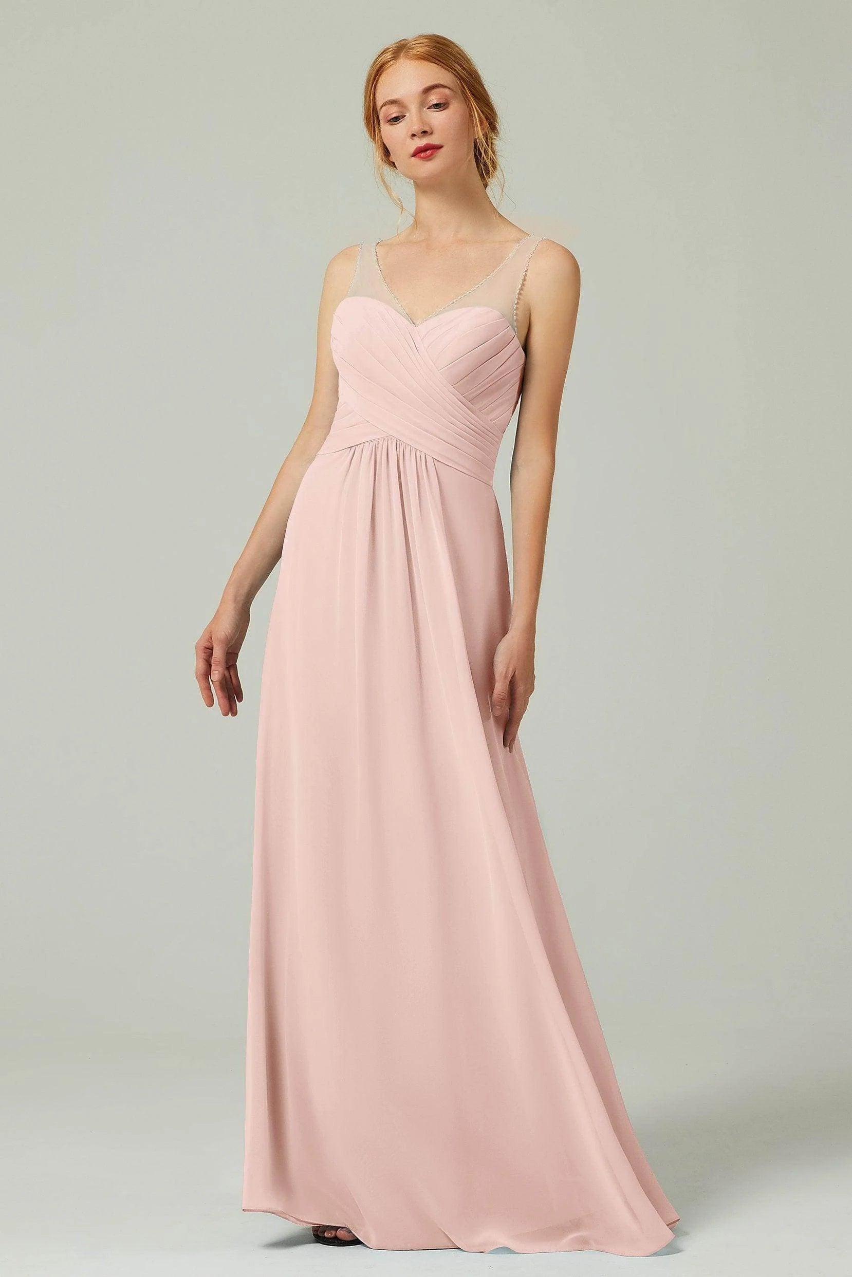 A-Line Floor Length Chiffon Bridesmaid Dress CB0331