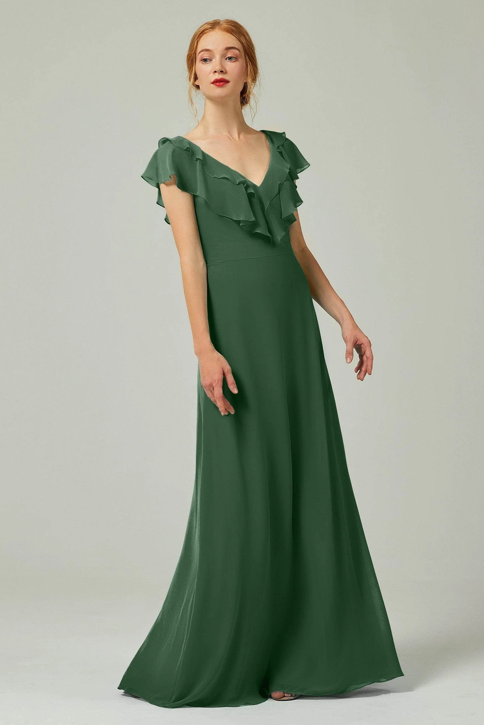 A-Line Floor Length Chiffon Bridesmaid Dress CB0323