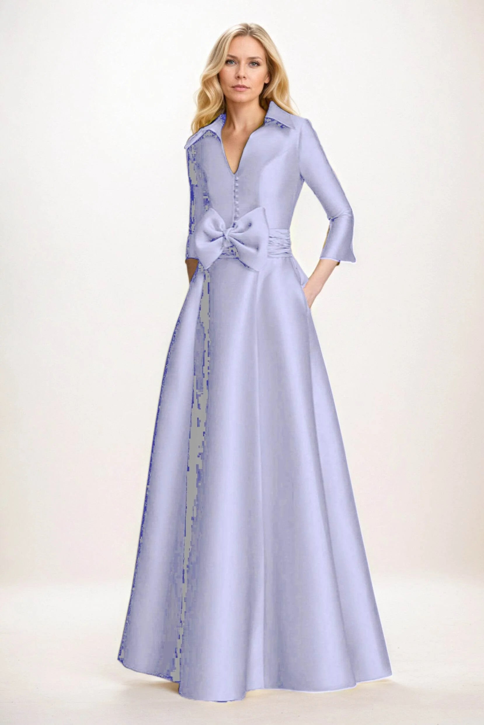 A-Line Maxi Satin Mother of the Bride Dresses CM0402