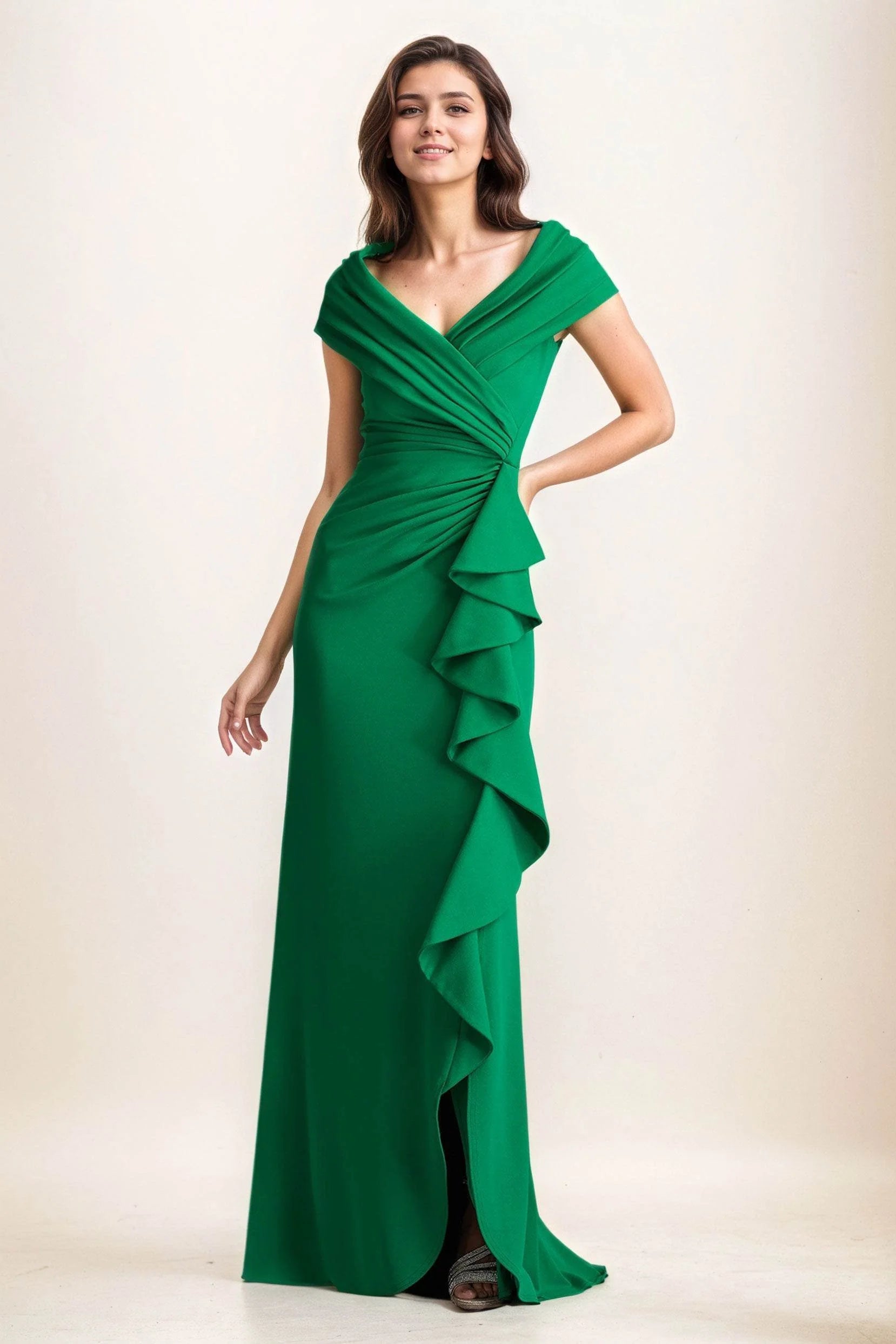 Sheath-Column Maxi Elastic Cloth Wedding Guest Dress CG0280