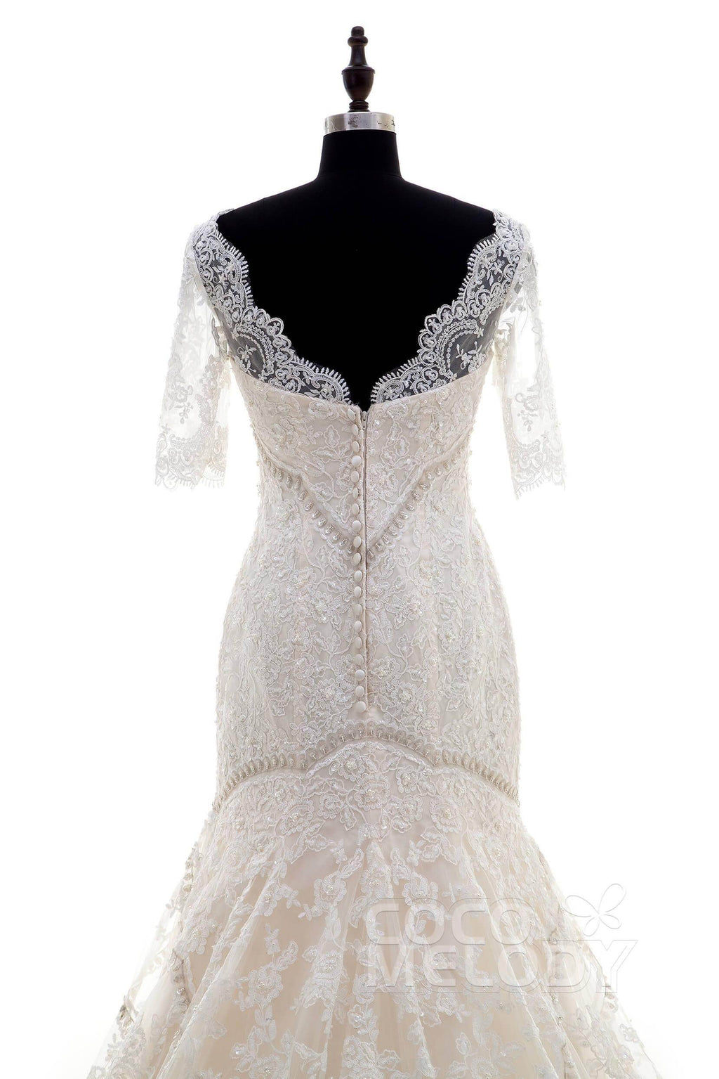 Trumpet-Mermaid Chapel Train Tulle Lace Wedding Dress LD3859
