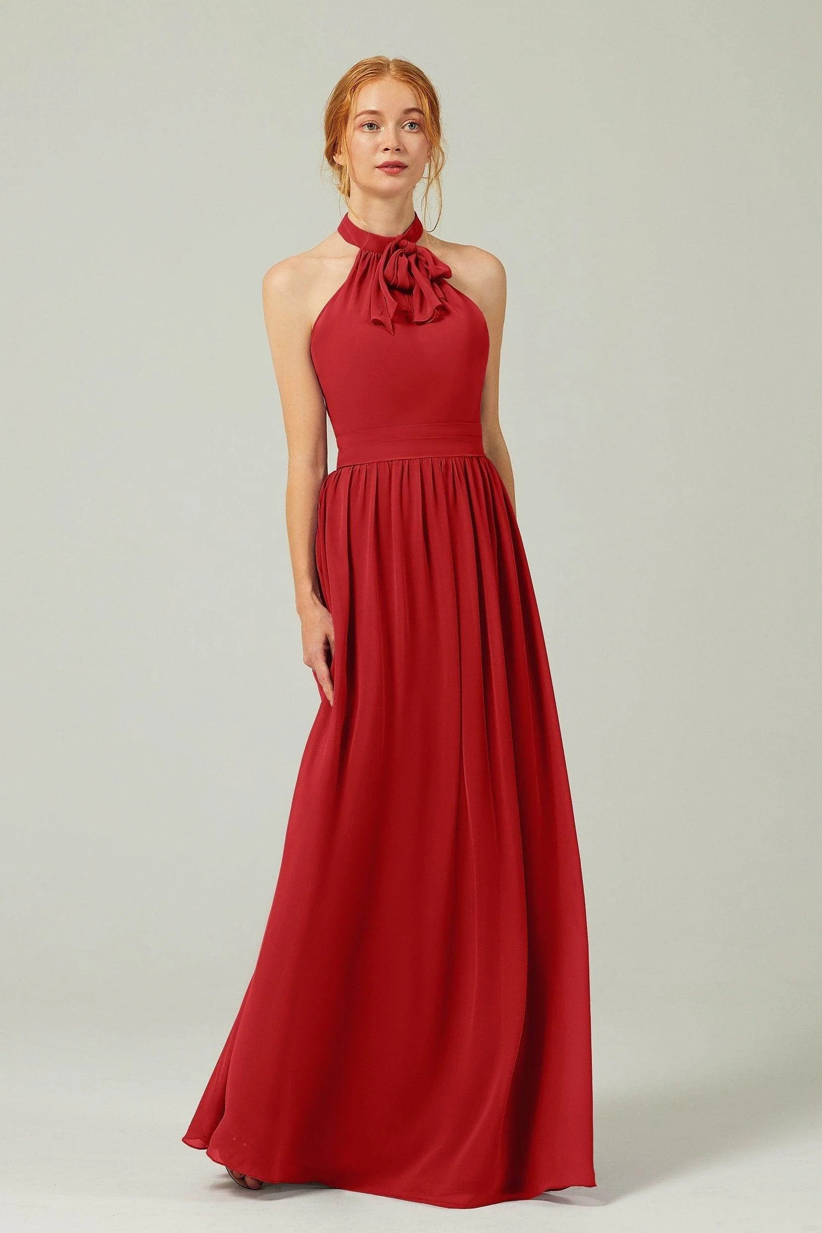 A-Line Floor Length Chiffon Bridesmaid Dress CB0295