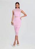 Tabitha Mesh Ruched Midi Dress