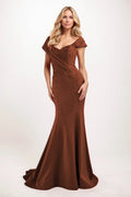 Trumpet-Mermaid Maxi Satin Mother of the Bride Dresses CM0393