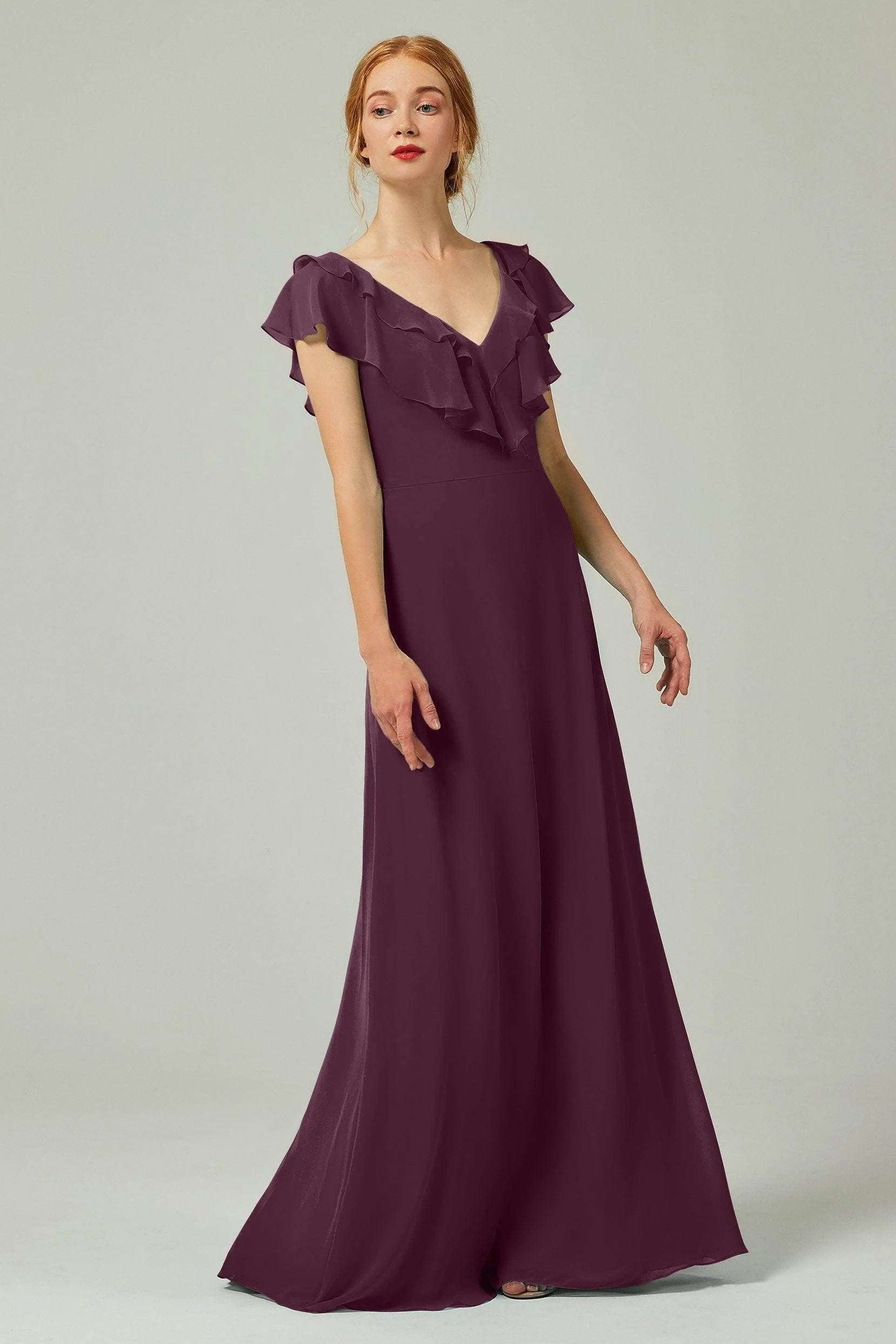A-Line Floor Length Chiffon Bridesmaid Dress CB0323