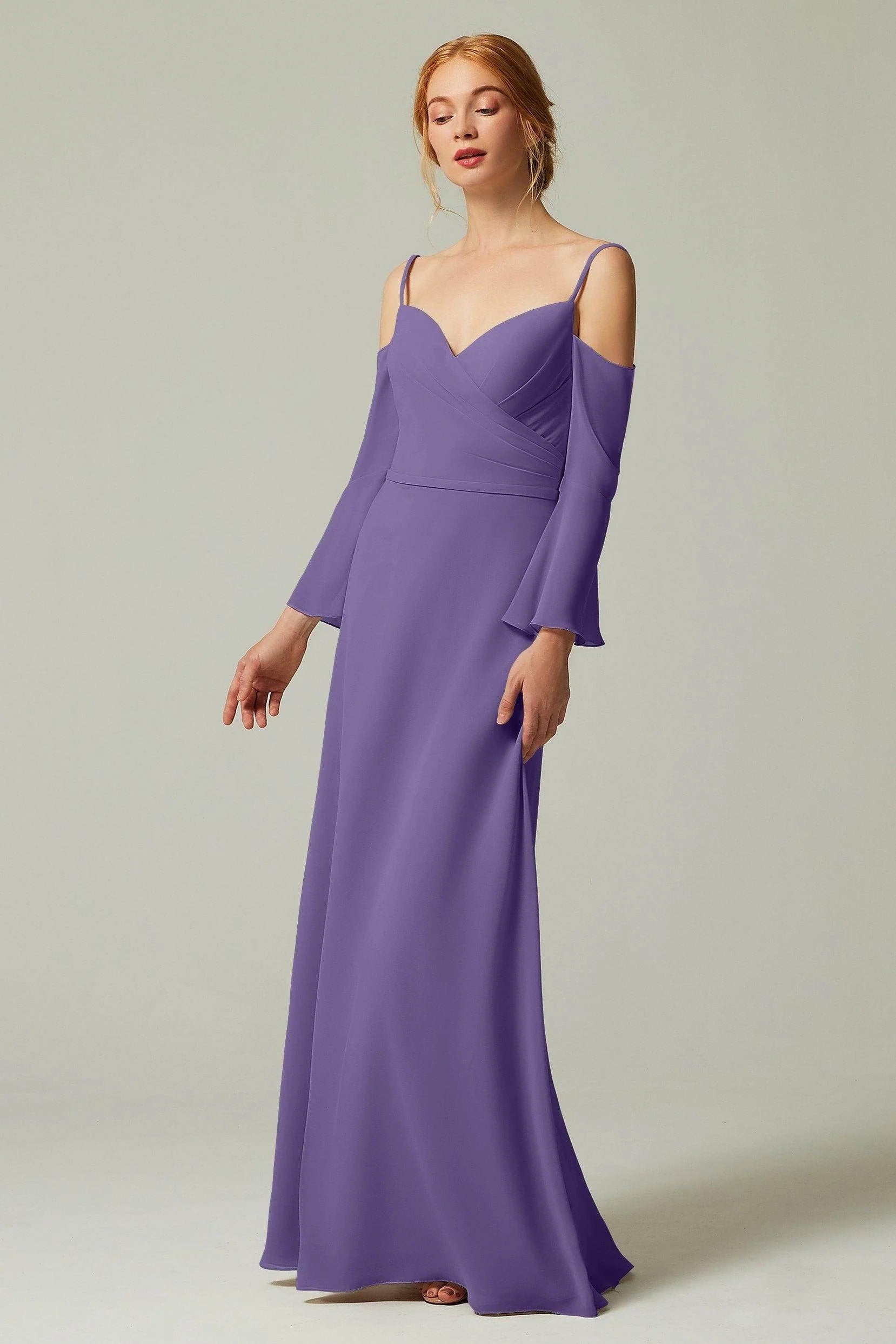 A-Line Floor Length Chiffon Bridesmaid Dress CB0307