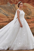 A-Line Cathedral Train Lace Wedding Dress LD5766