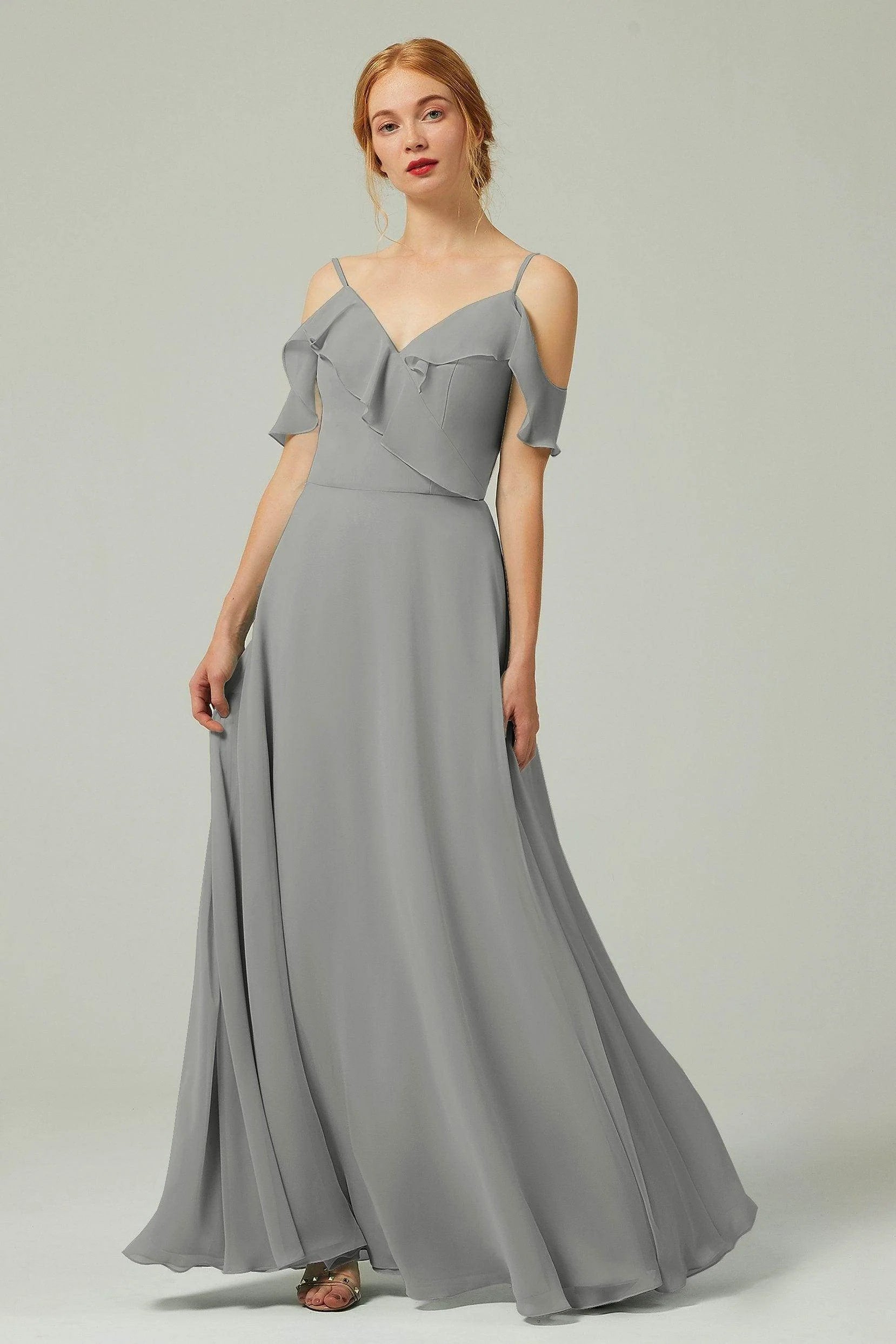 A-Line Floor Length Chiffon Bridesmaid Dress CB0326