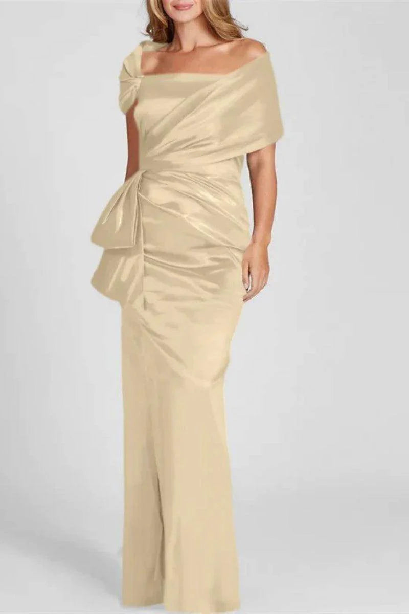 Off The Shoulder Floor Length Mother Of The Bride Dresses CM0336
