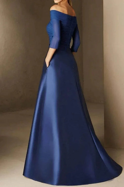 A Line Off The Shoulder Short Sleeves Applique Mother Dresses CM0339