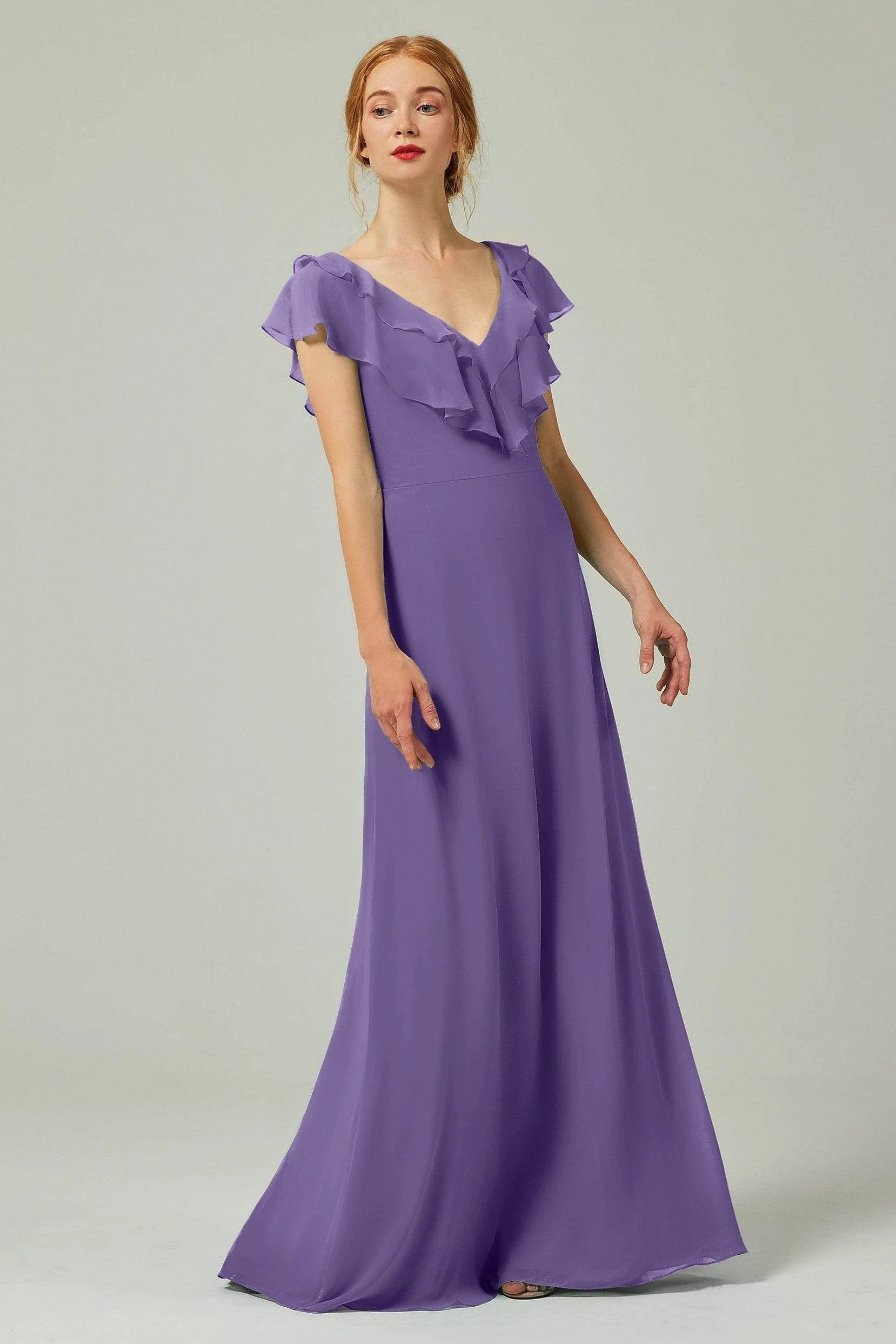 A-Line Floor Length Chiffon Bridesmaid Dress CB0323