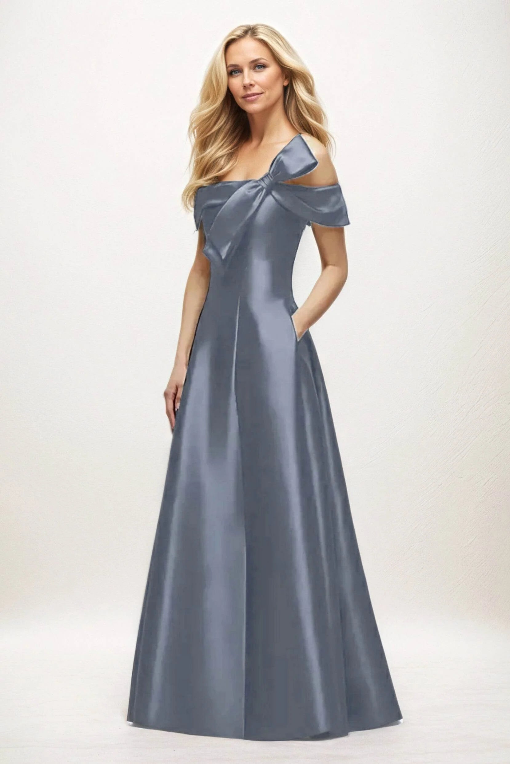 A-Line Maxi Satin Mother of the Bride Dresses CM0397
