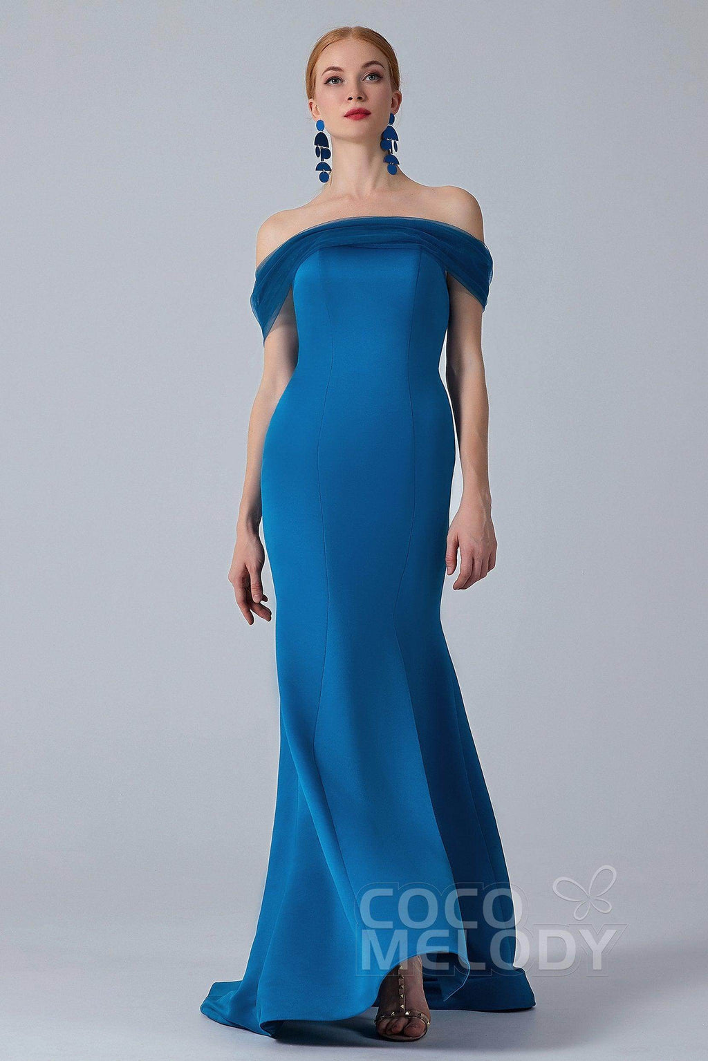 Trumpet-Mermaid Sweep-Brush Train Satin Dress CB0264