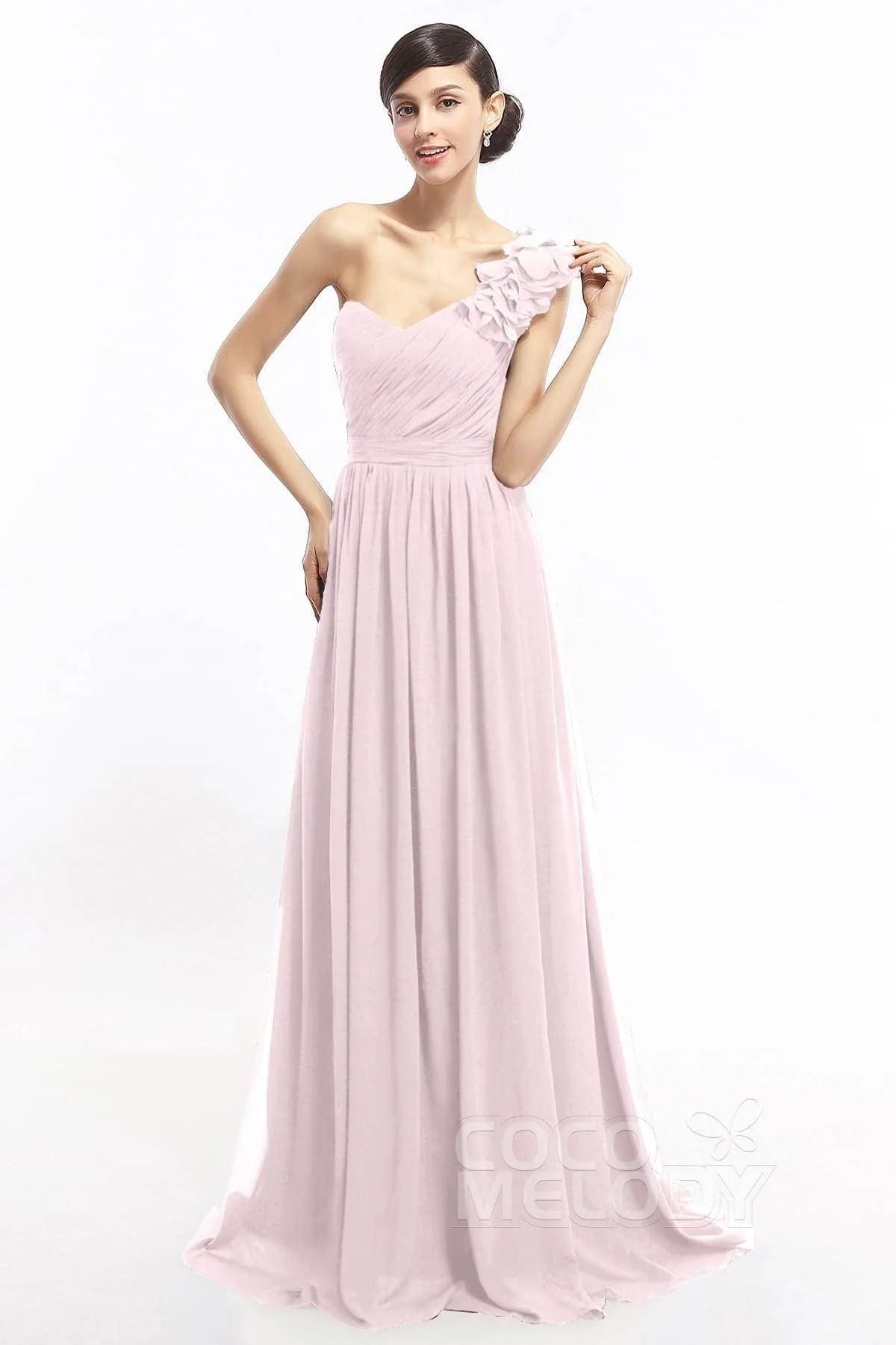 Sheath Sweep-Brush Train Chiffon Evening Dresses COLT14007