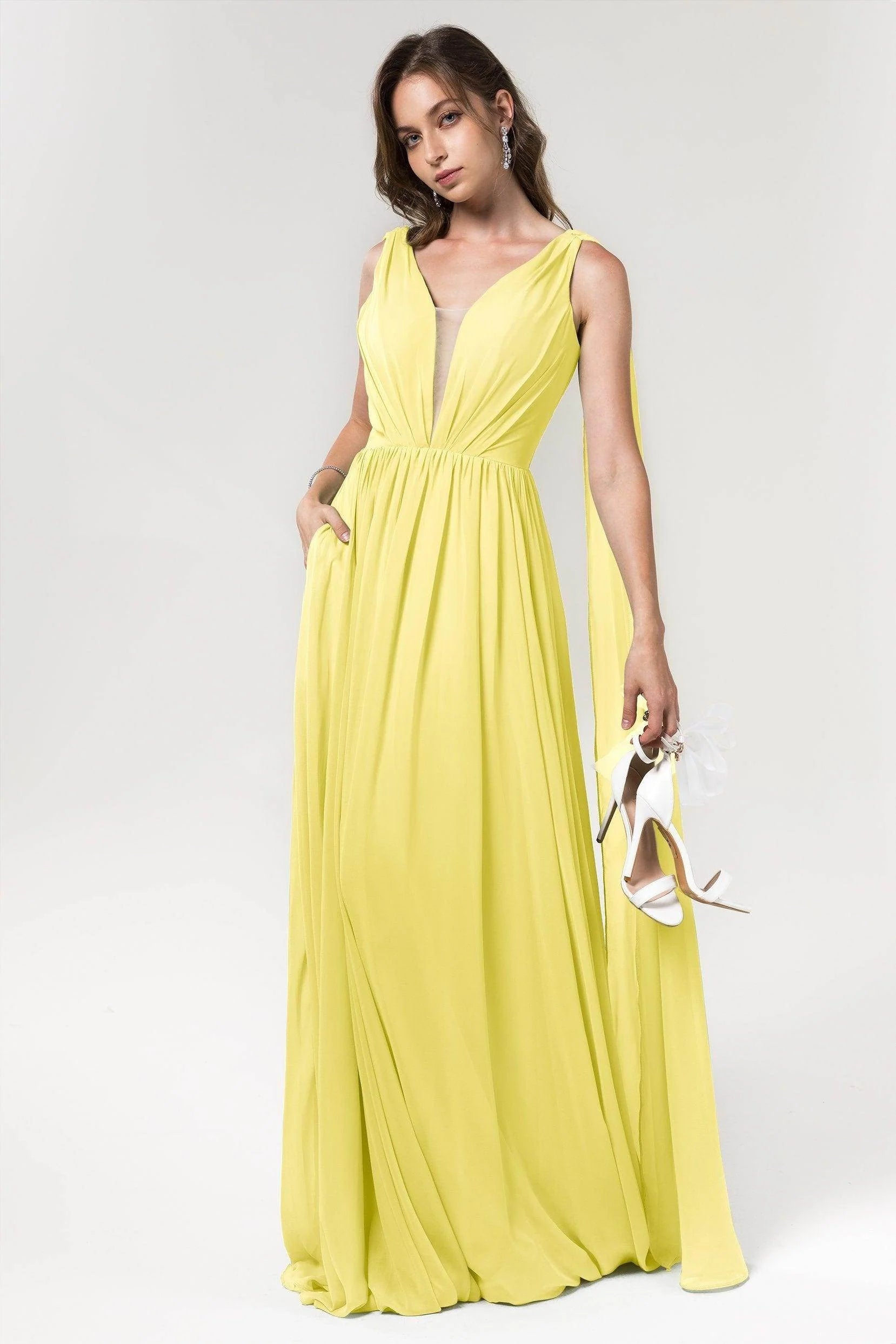 A-Line Floor Length Chiffon Bridesmaid Dress Formal Dresses CB0565