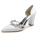 Chunky Heel 8.5cm Silk-Like Shoes CK0186