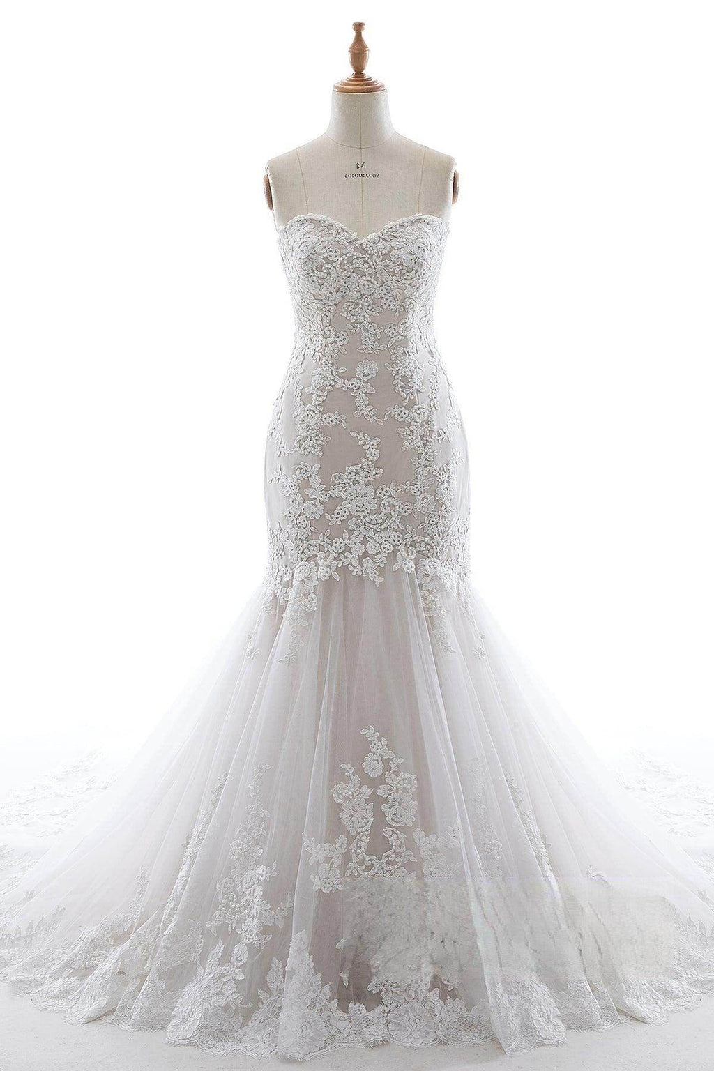 Trumpet-Mermaid Court Train Tulle Lace Wedding Dress LD5580