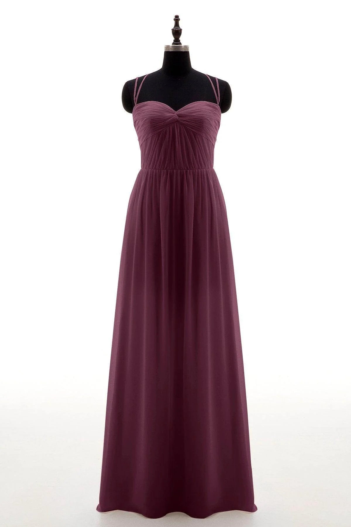 Sheath-Column Floor Length Chiffon Bridesmaid Dress NB3316