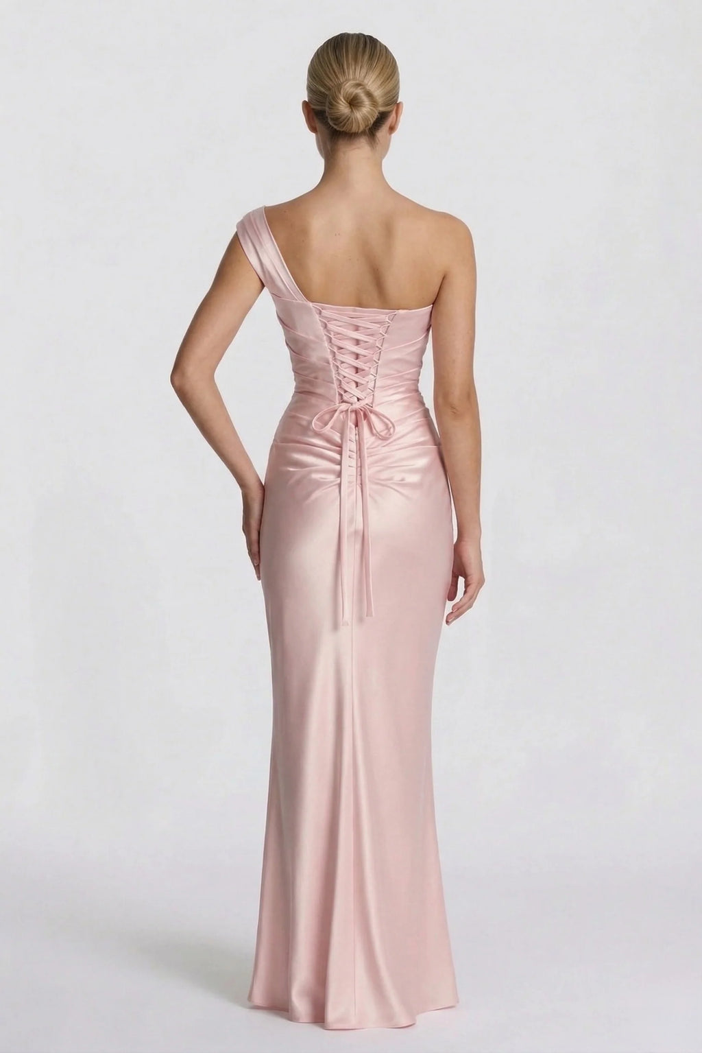Sheath-Column Floor Length Acetate Satin Wedding Guest Dress CG0302