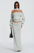 Andie Maxi Skirt - Light Grey Marl