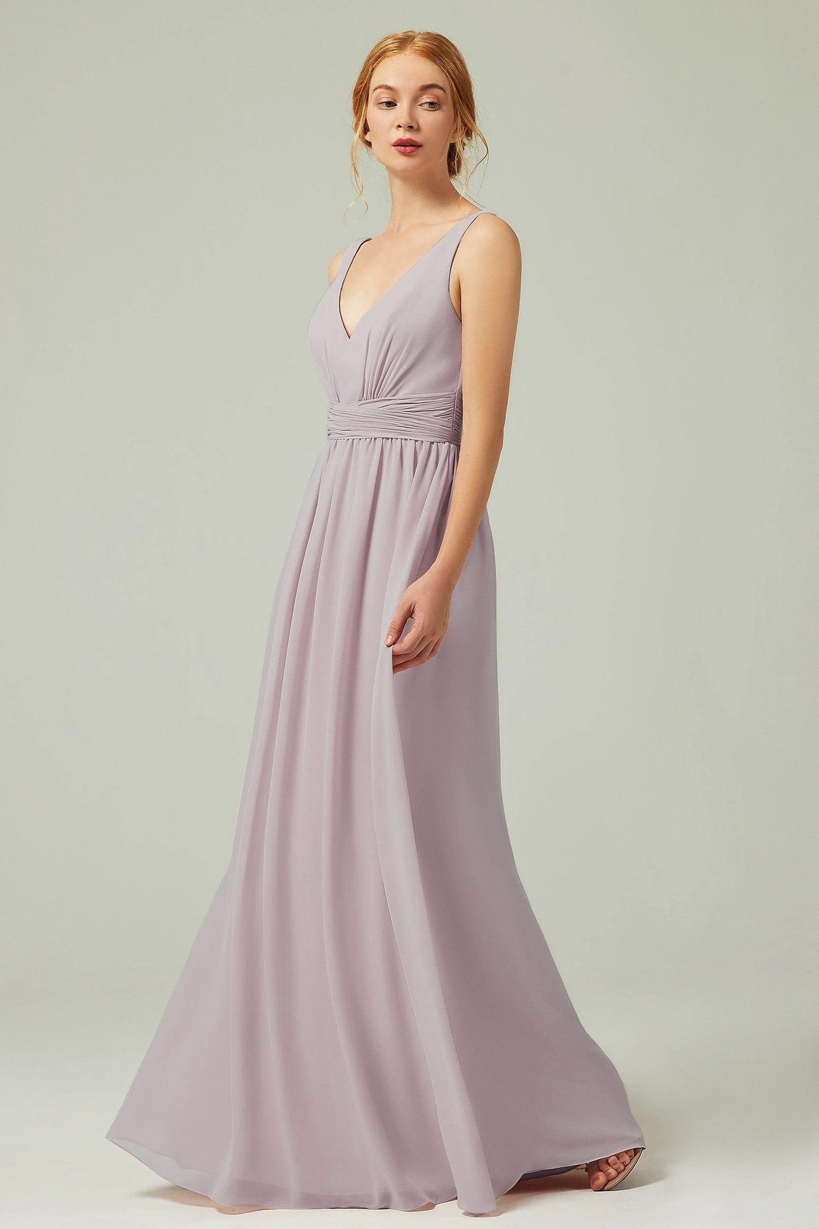 A-Line Floor Length Chiffon Bridesmaid Dress CB0318