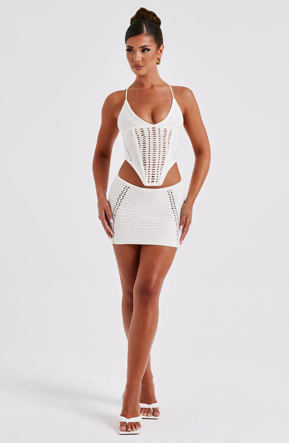 Selma Mini Skirt - White
