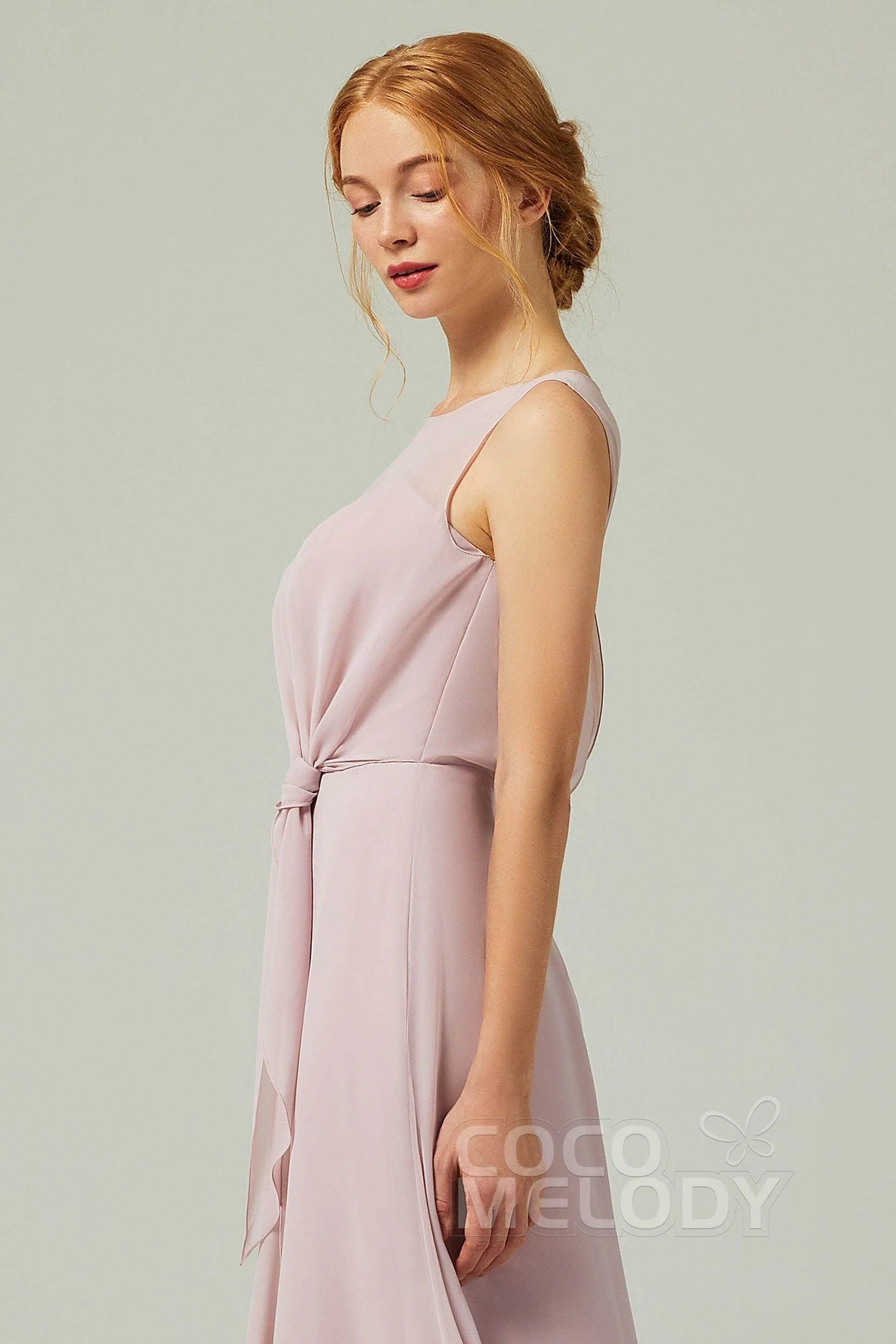 A-Line Floor Length Chiffon Bridesmaid Dress CB0317