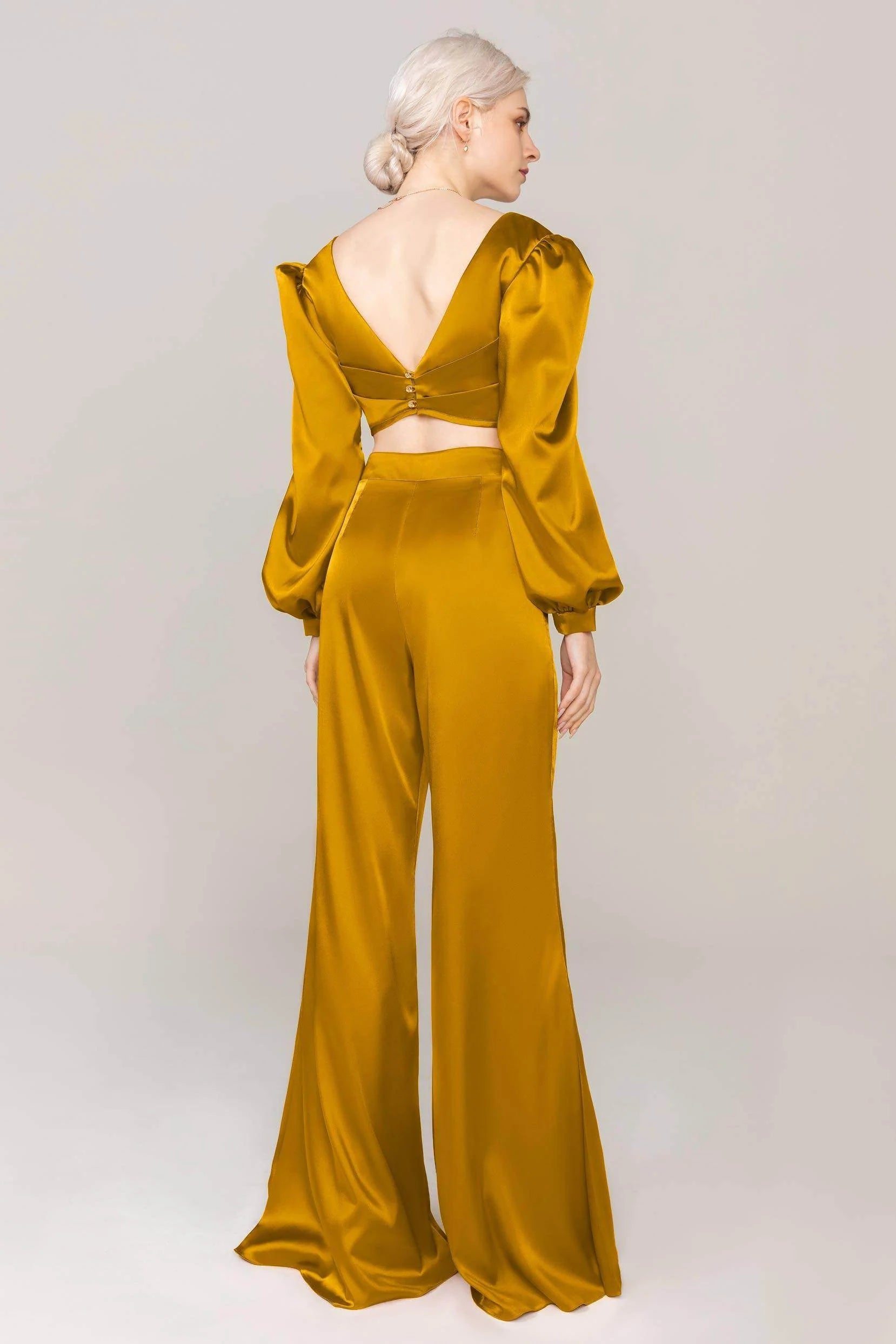 Two-Piece Floor Length Luxe Satin Dress CS0308