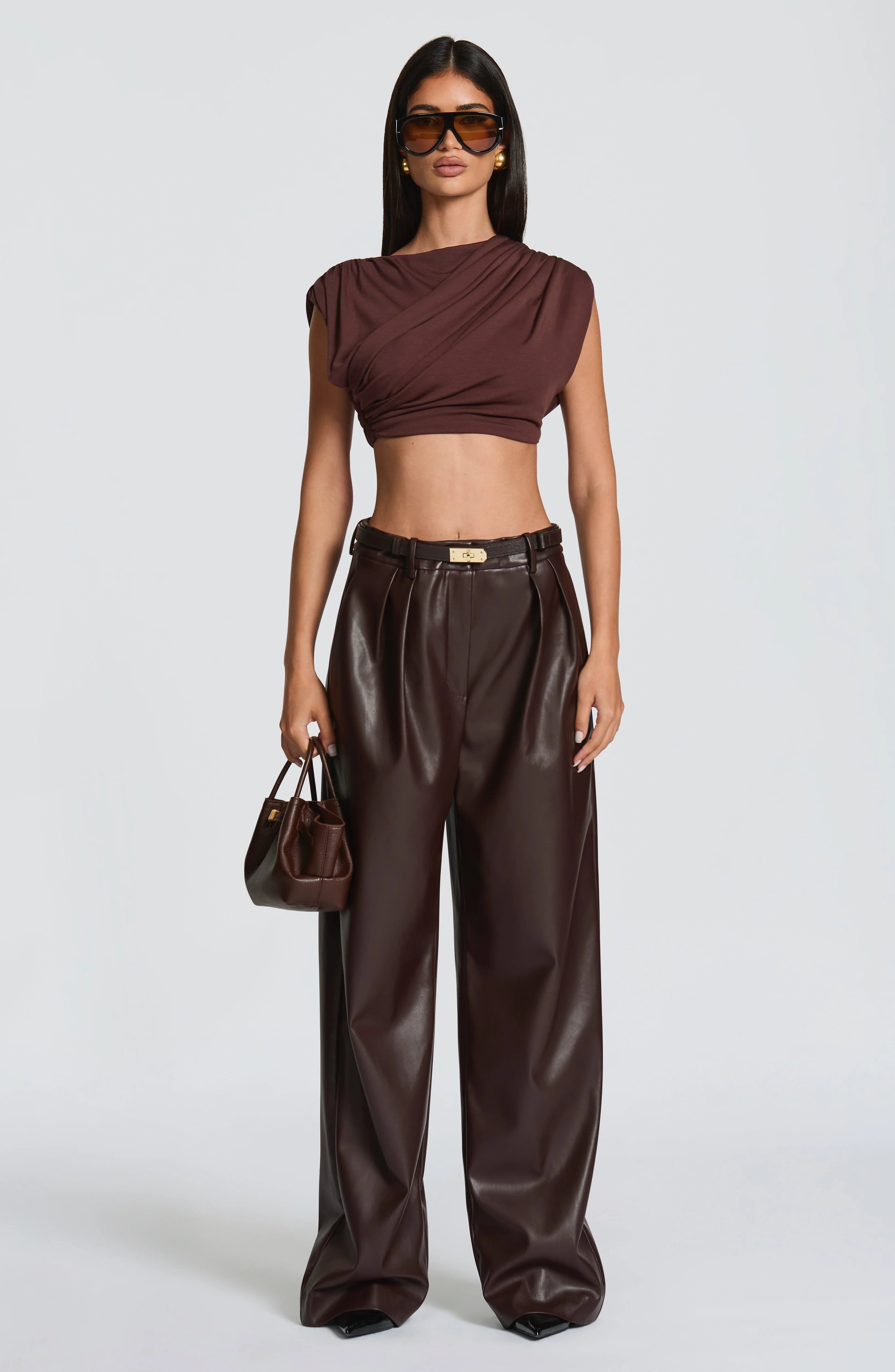 Glenda Pants - Plum Brown