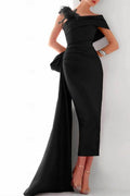 One Shoulder Evening Gown Elastic Cloth Mother Of The Bride Dresses CM0340