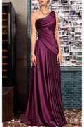 Sheath One Shoulder Sleeveless Floor Length Mother Dresses CM0373