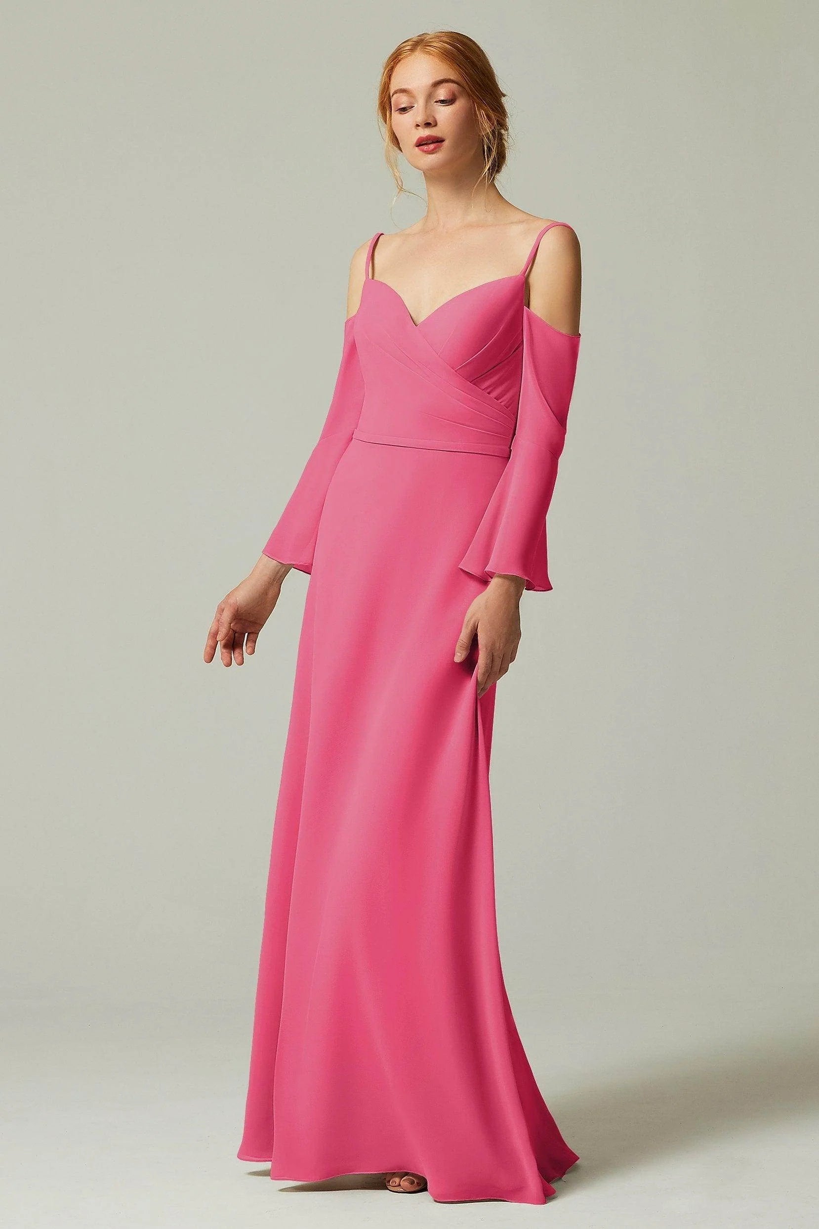 A-Line Floor Length Chiffon Bridesmaid Dress CB0307