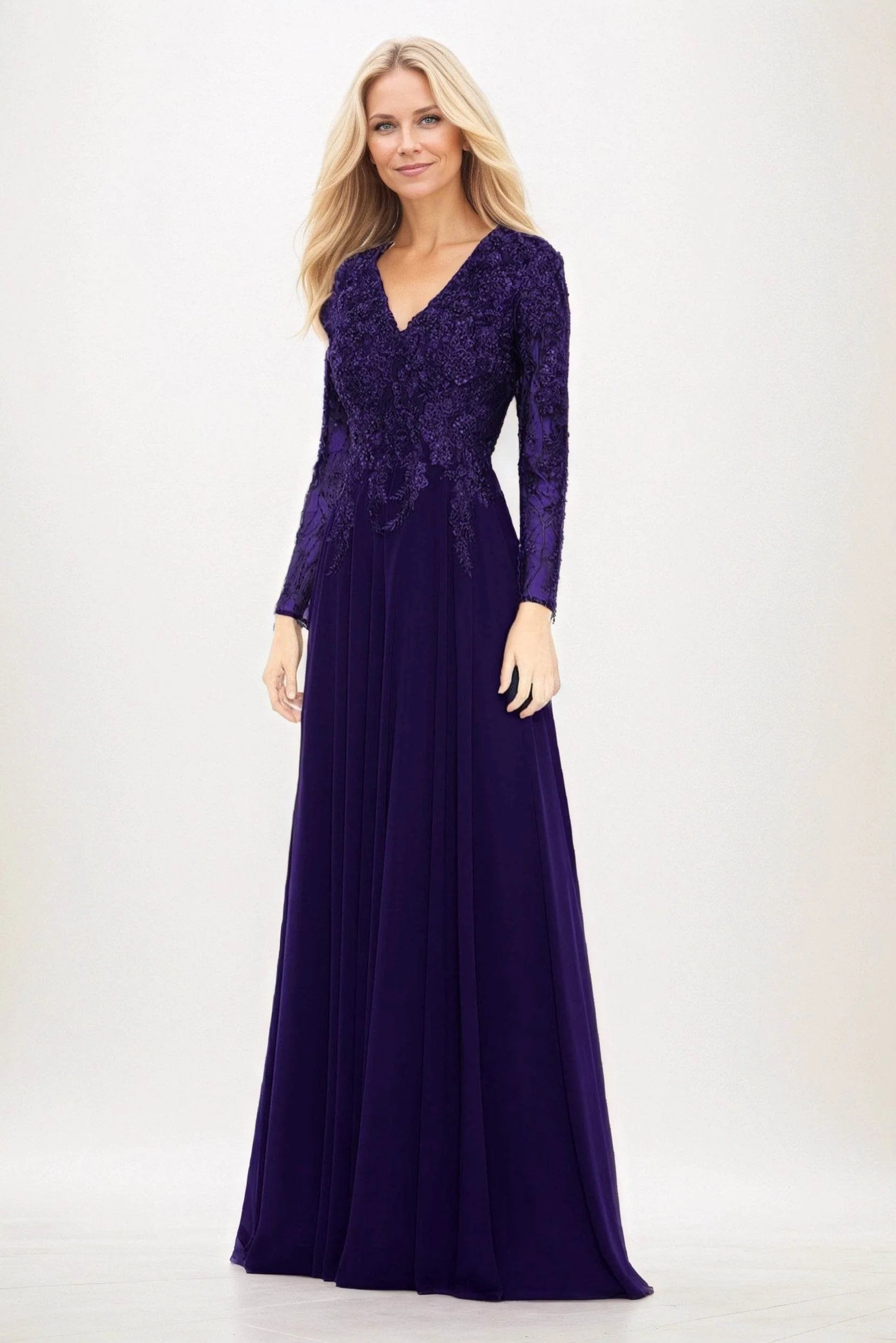 A-Line Maxi Chiffon Mother of the Bride Dresses CM0396
