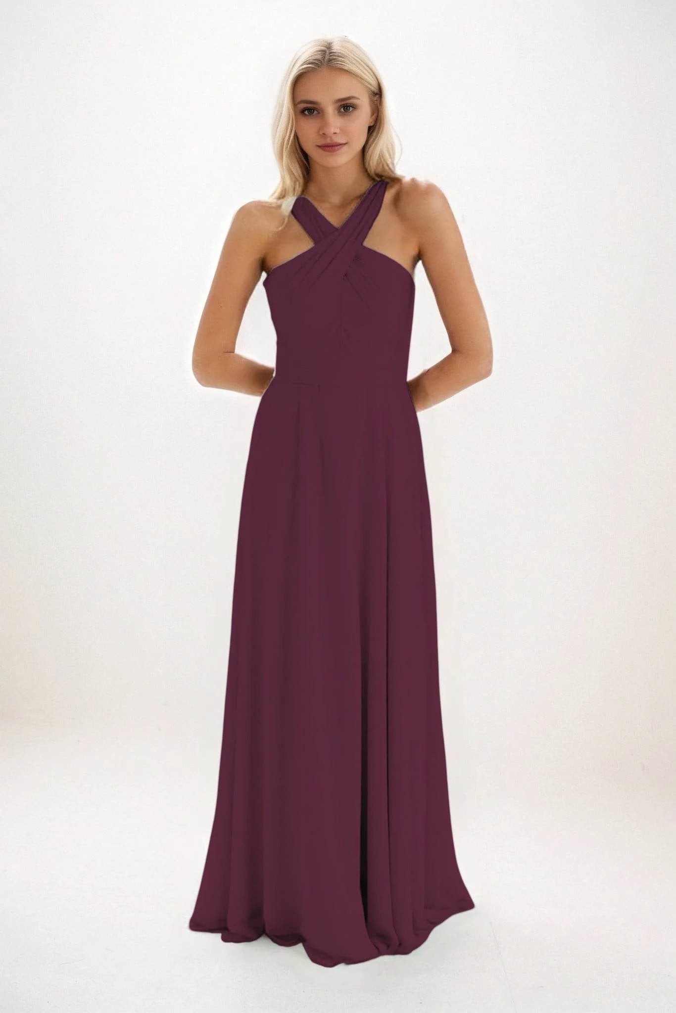 A-Line Maxi Chiffon Bridesmaid Dress CB0824