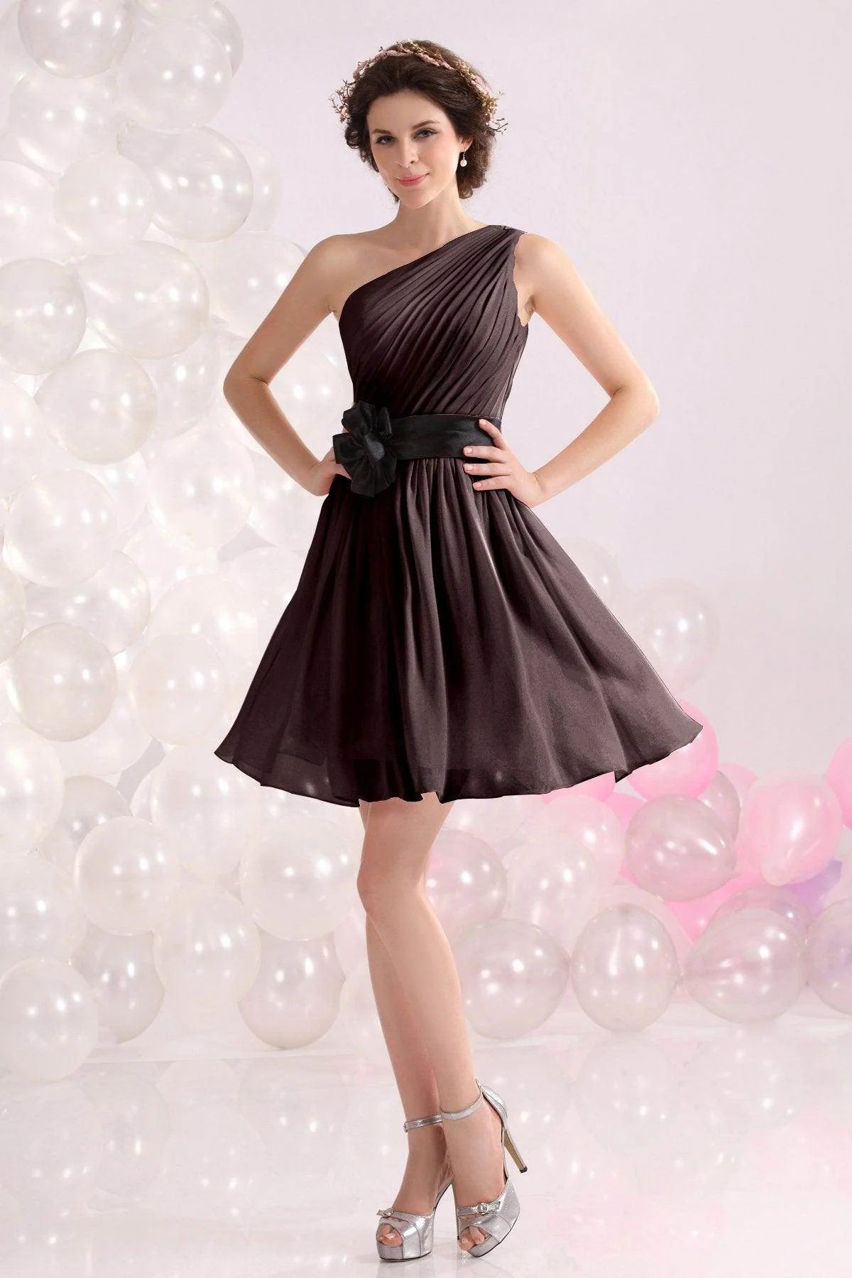 A-Line Short-Mini Chiffon Bridesmaids Dress COZB1301C
