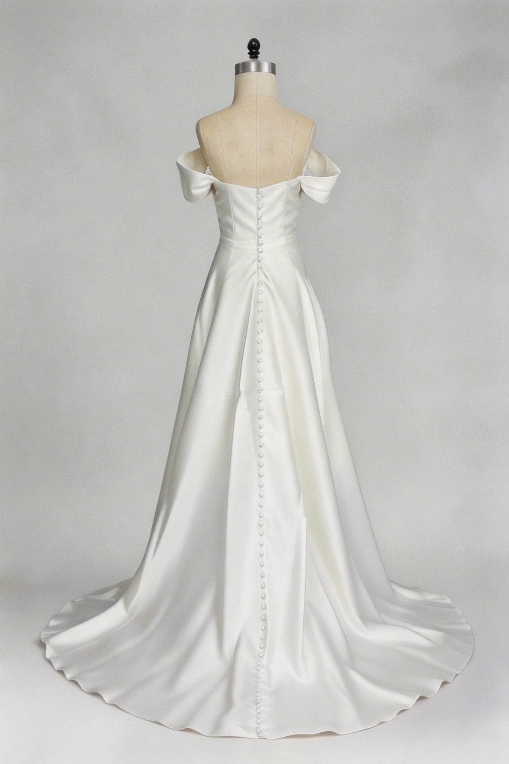 A-Line Court Train Mikado Wedding Dress CW3451