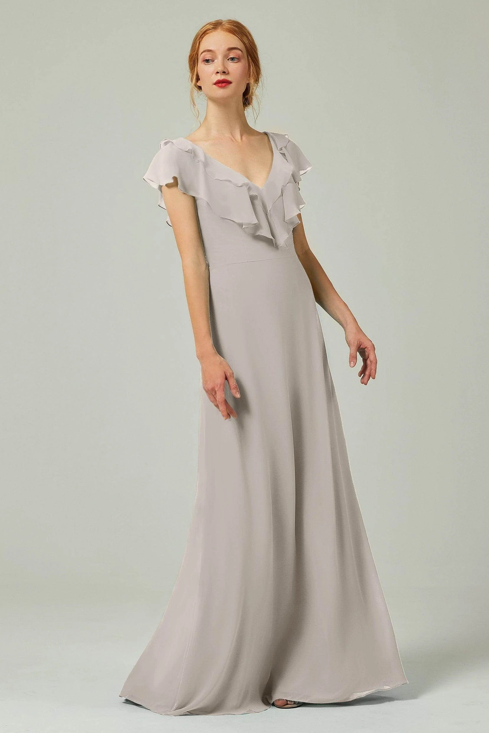 A-Line Floor Length Chiffon Bridesmaid Dress CB0323