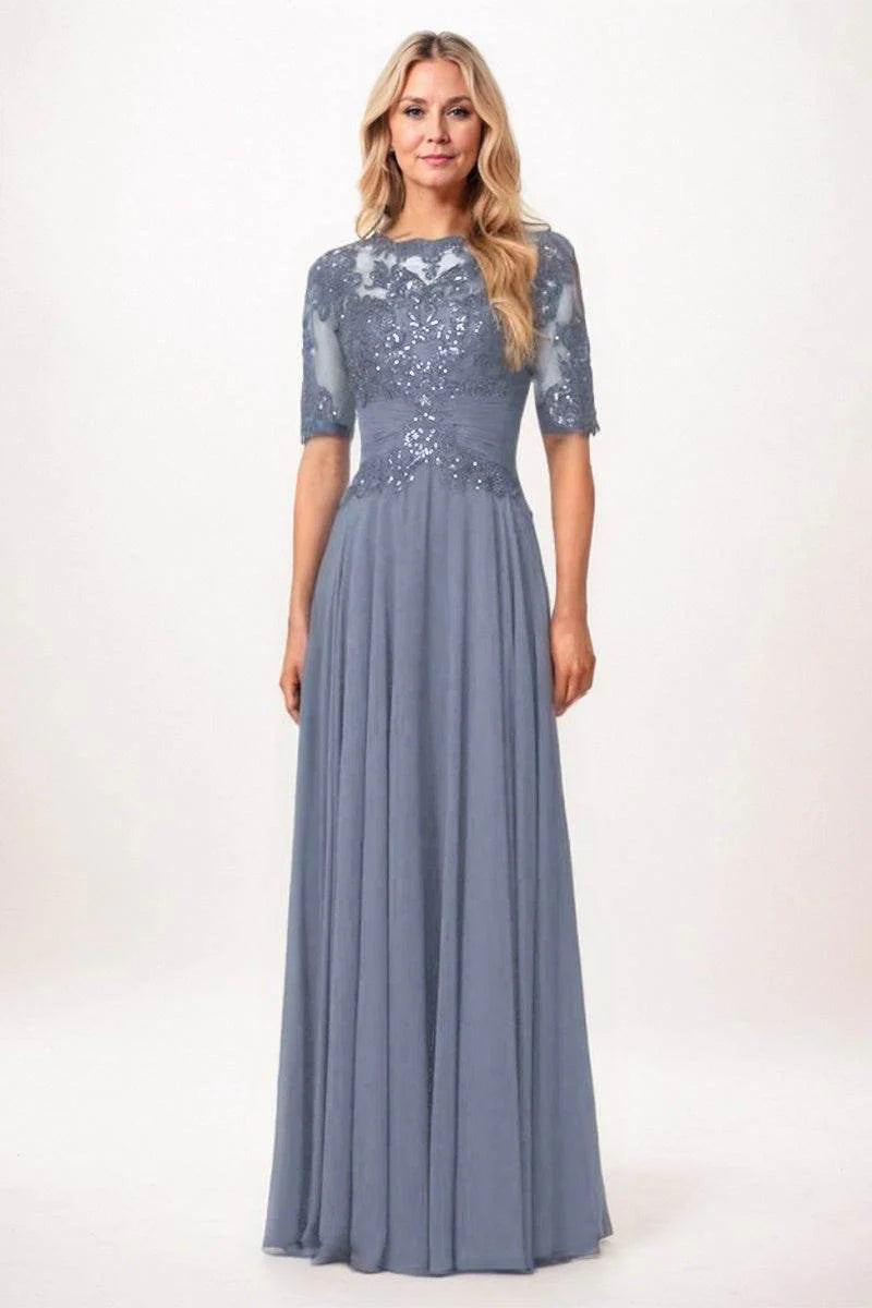 A-Line Maxi Chiffon Mother Dress CM0266