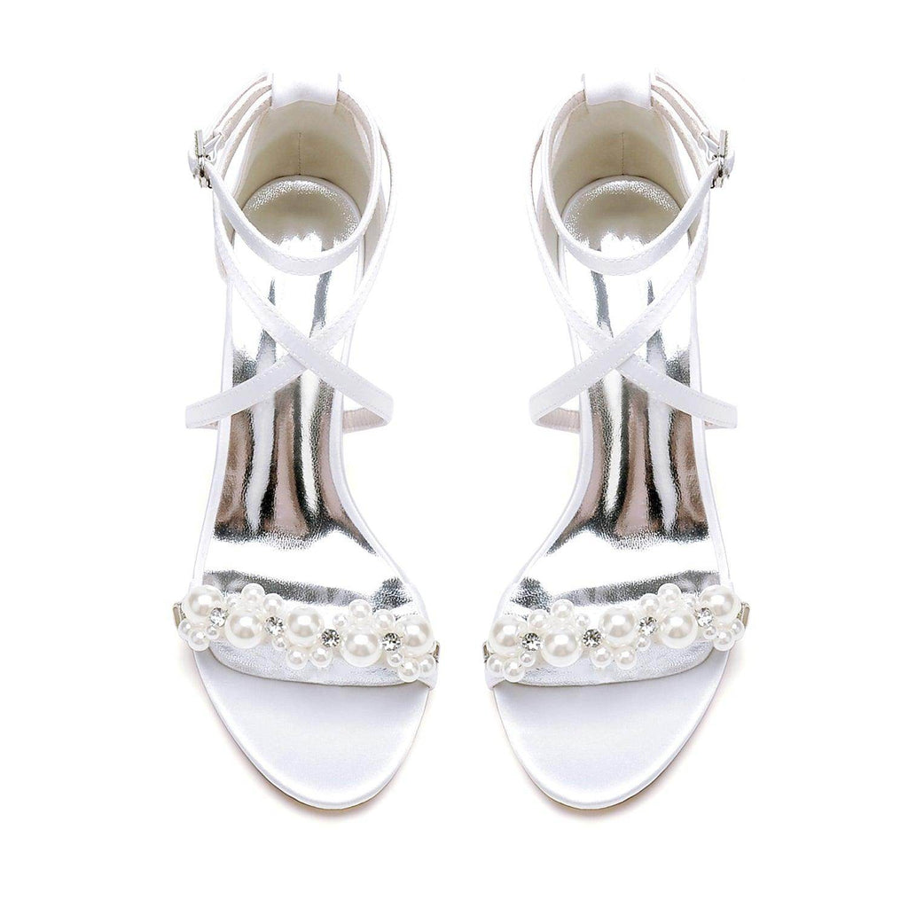 Chunky Heel 8.5cm Silk-Like Shoes CK0447