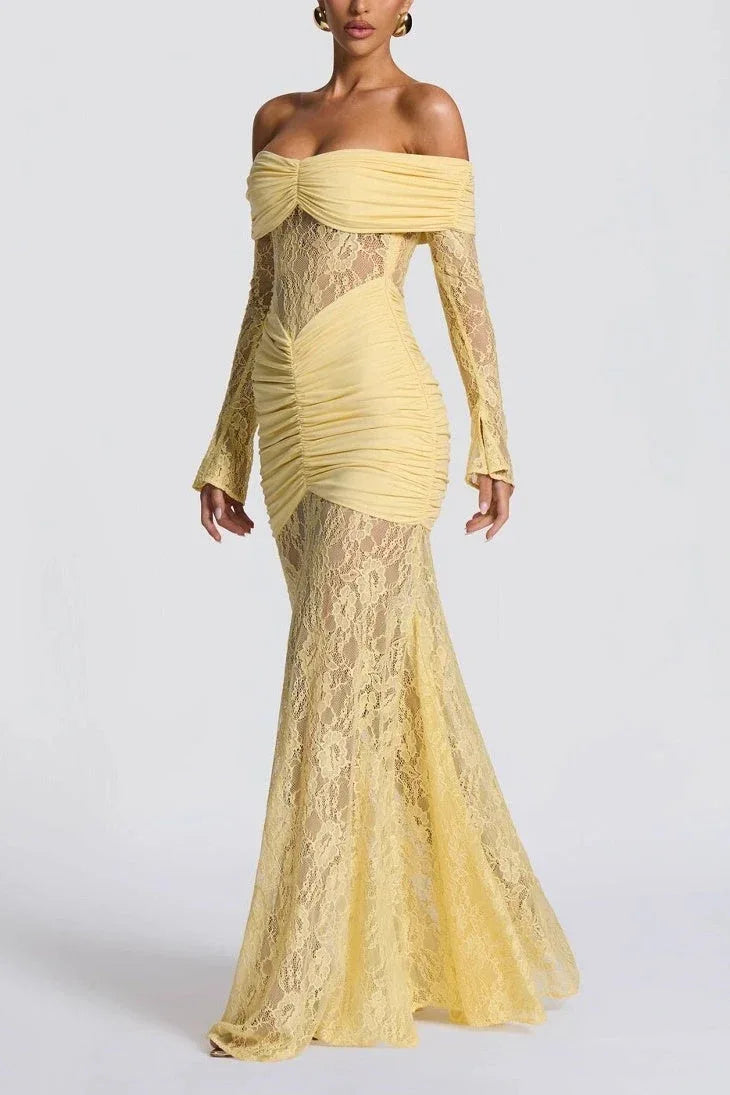 Sheath Column Maxi Lace Formal Evening Dresses 956035458261