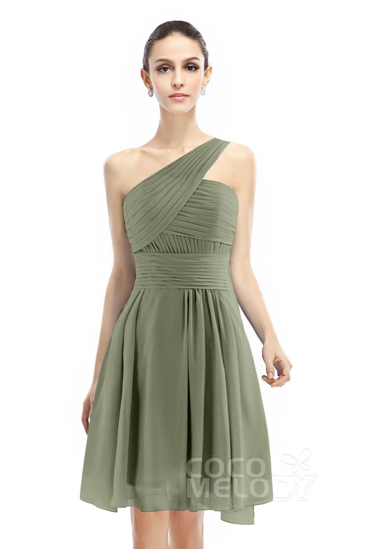 A-Line Knee Length Chiffon Bridesmaid Dress COZK1401C