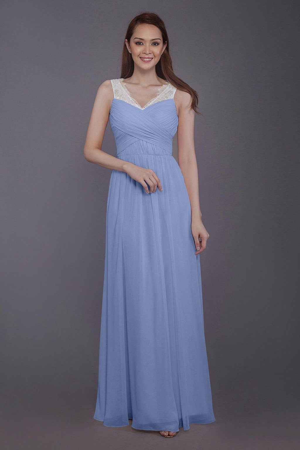 Sheath-Column Floor Length Chiffon Bridesmaid Dress PR3542