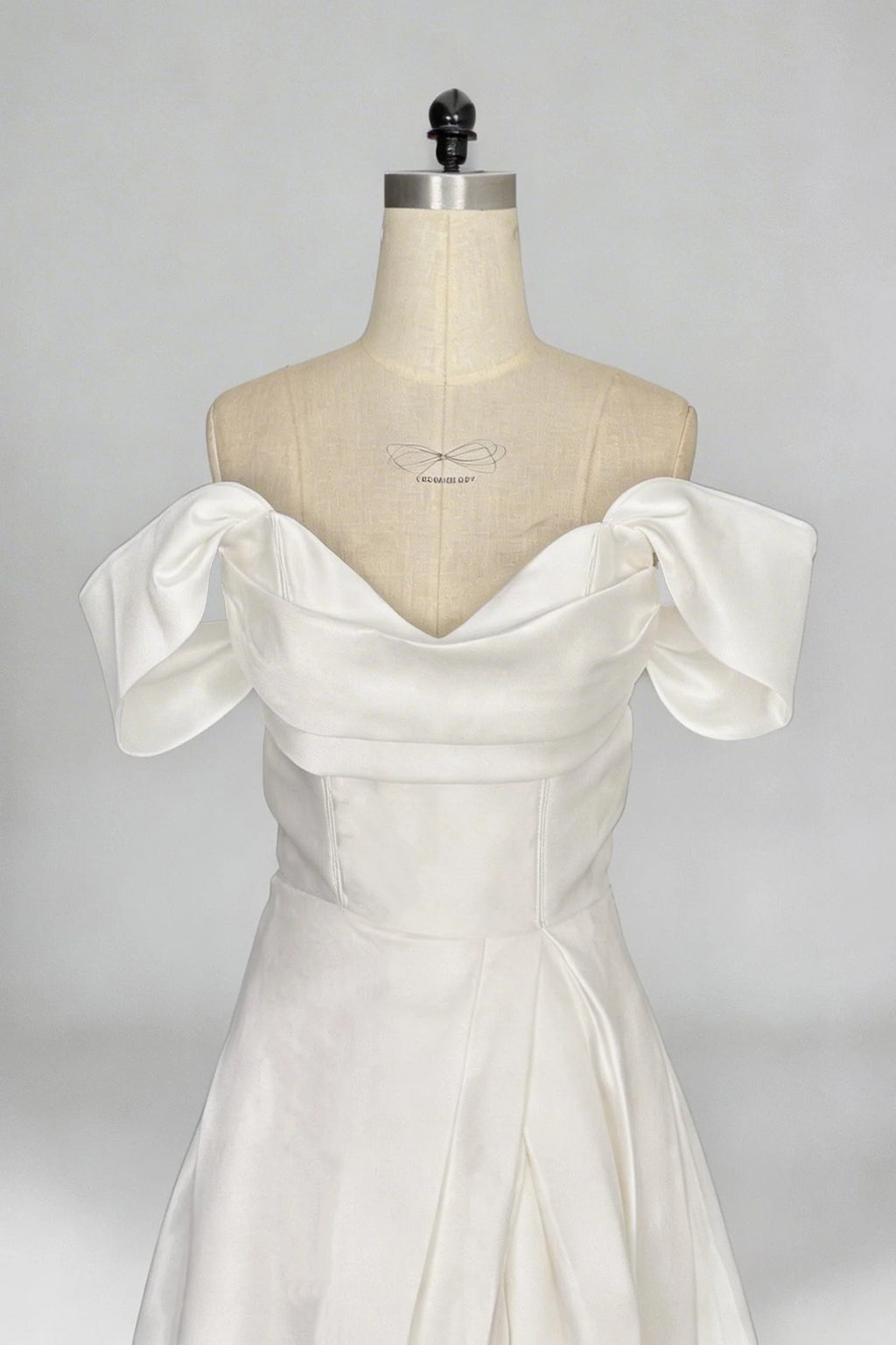 A-Line Court Train Mikado Wedding Dress CW3451