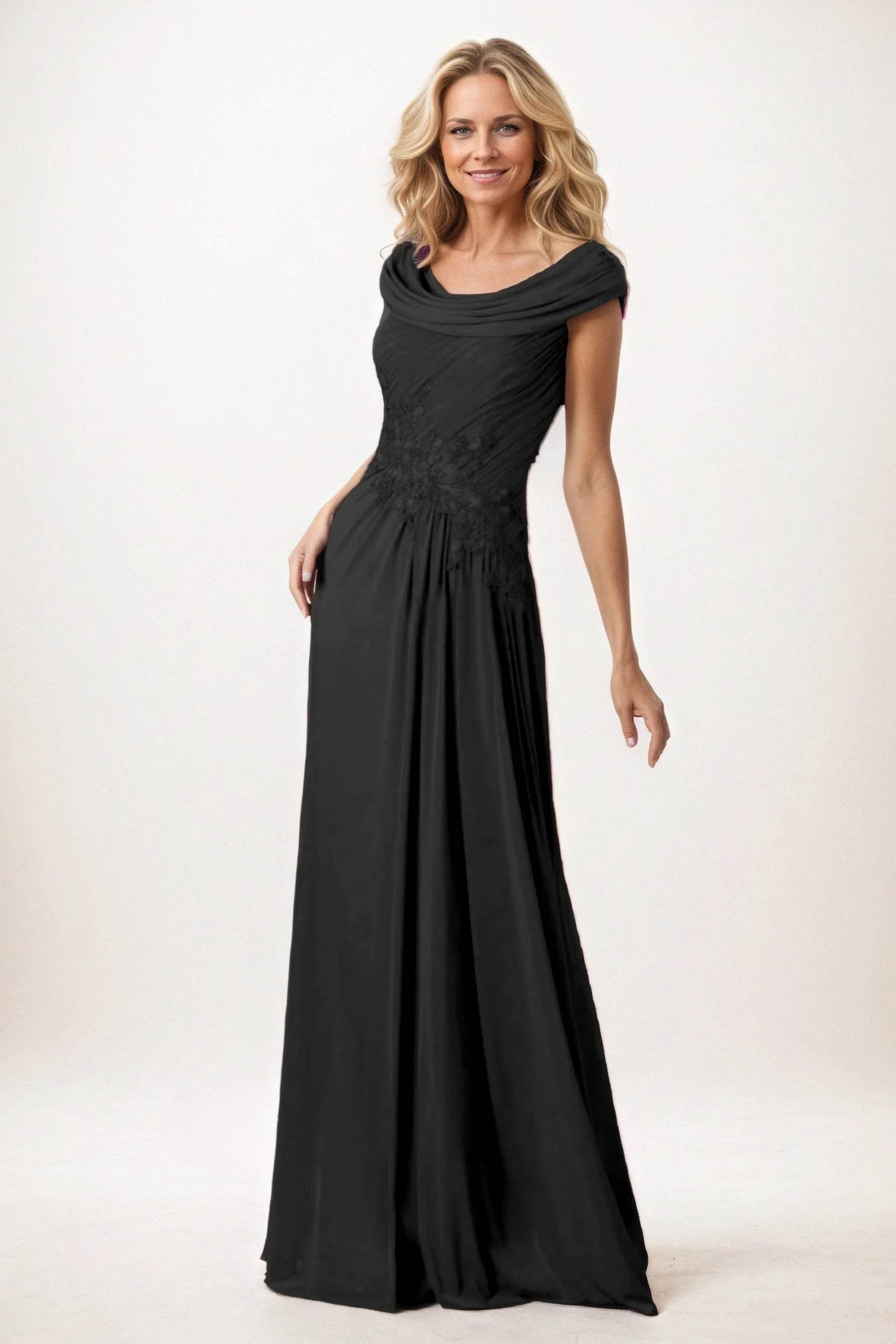 A-Line Maxi Chiffon Mother of the Bride Dresses CM0390