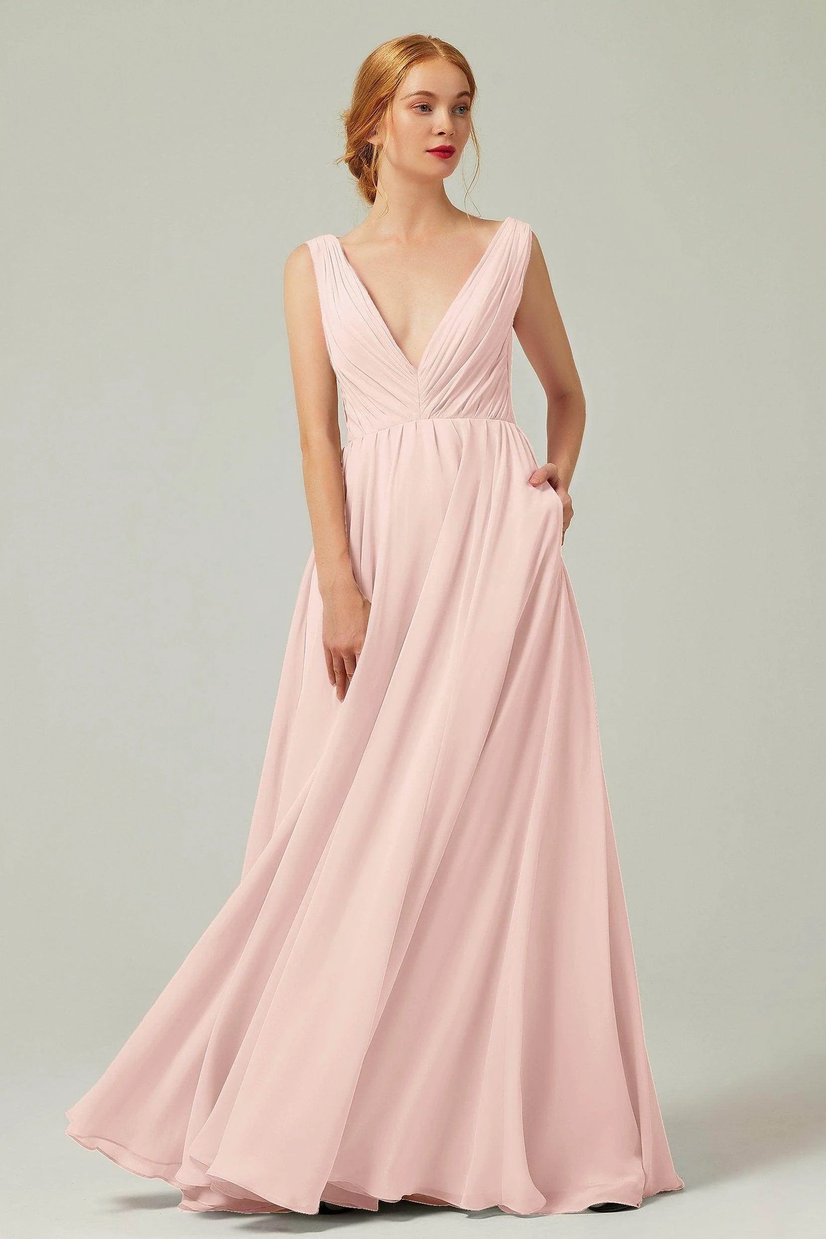 A-Line Floor Length Chiffon Bridesmaid Dress CB0245